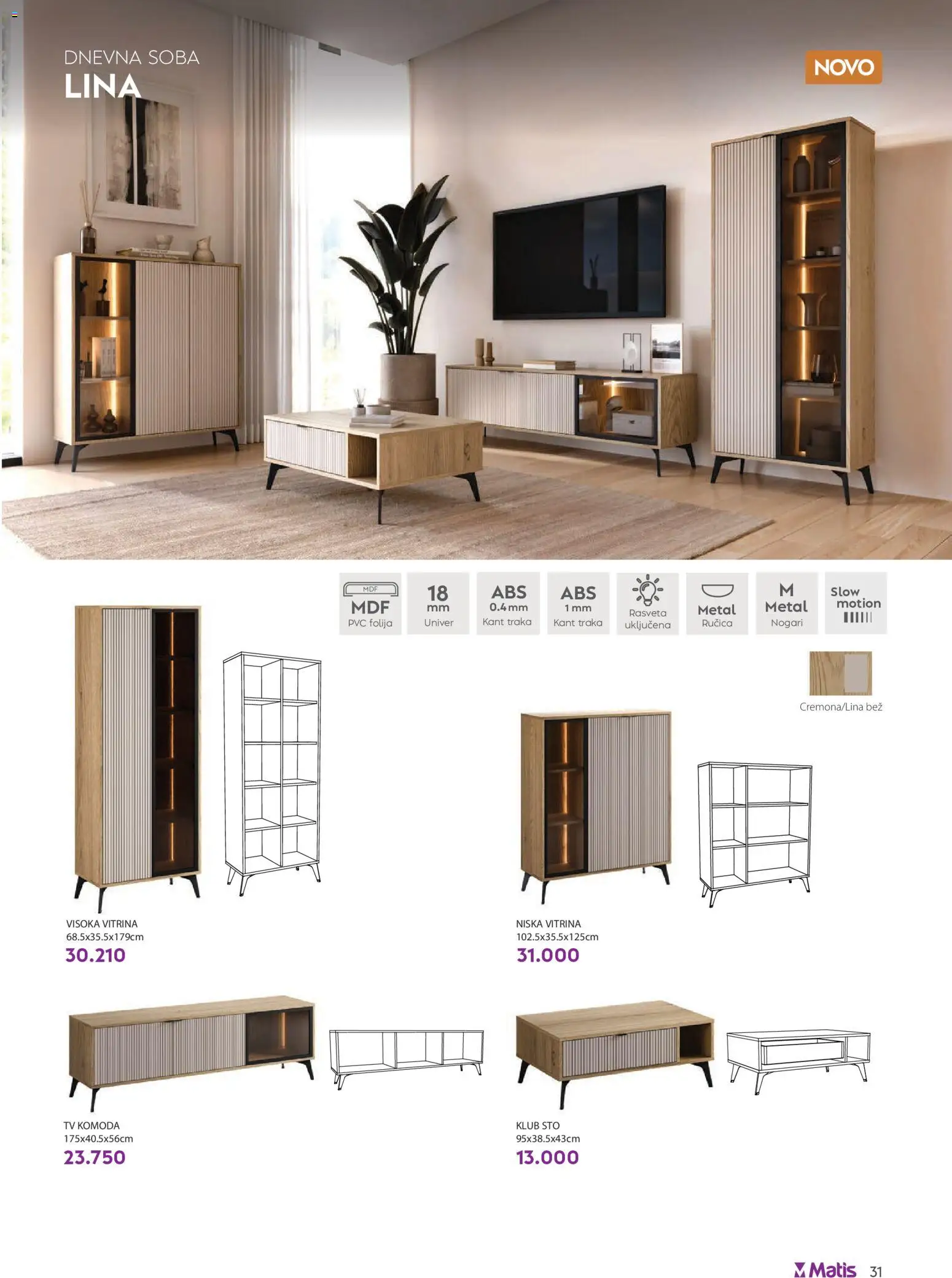 Matis katalog - važi od 01.06.2026 | Strana: 31 | Proizvode: Komoda, Tv komoda, Sto