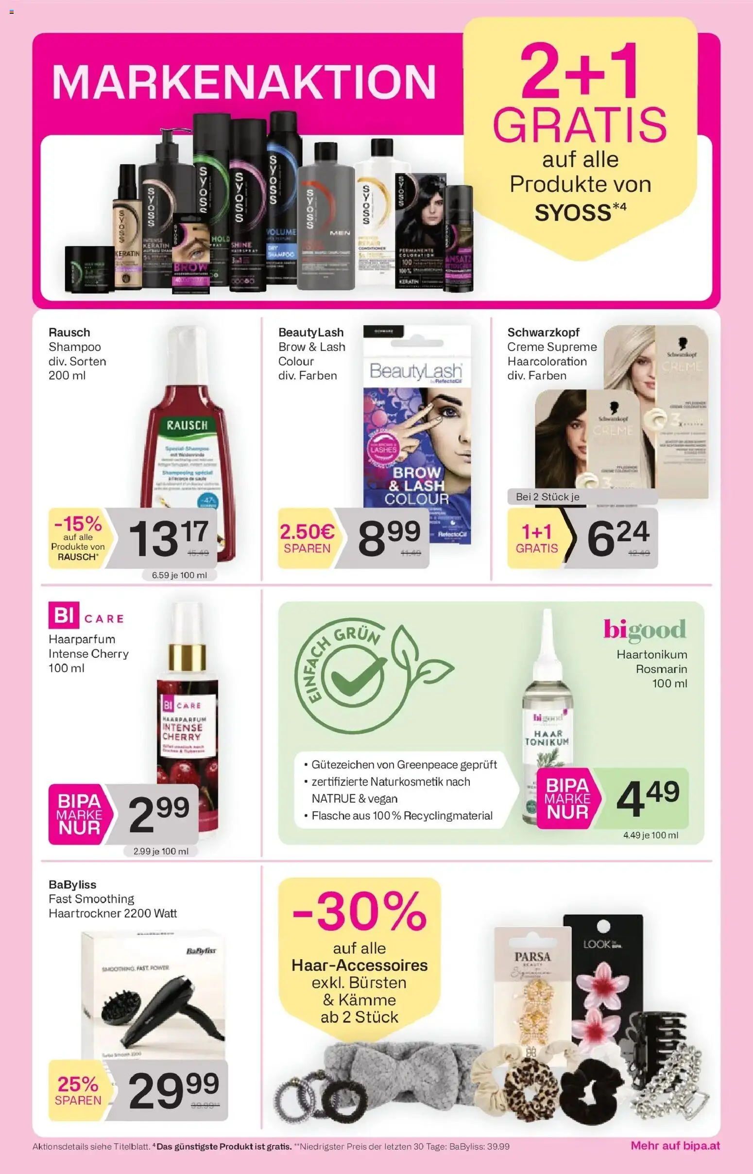 Bipa Linz, Wien, Güssing gültig ab 30.04.2026 | Seite: 7 | Produkte: Haartrockner, Shampoo, Creme