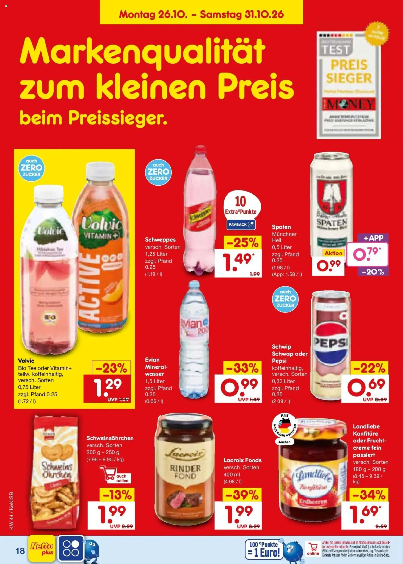 Netto Marken-Discount Prospekt Koblenz – gültig ab 26.10.2026 | Seite: 26 | Produkte: Creme, Wasser, Pepsi, Volvic