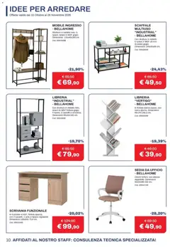 Anteprima del volantino Eurobrico volantino valido a partire dal 15/10/2026 | Pagina: 10 | Prodotti: Ripiano, Scaffale, Sedia, Scrivania