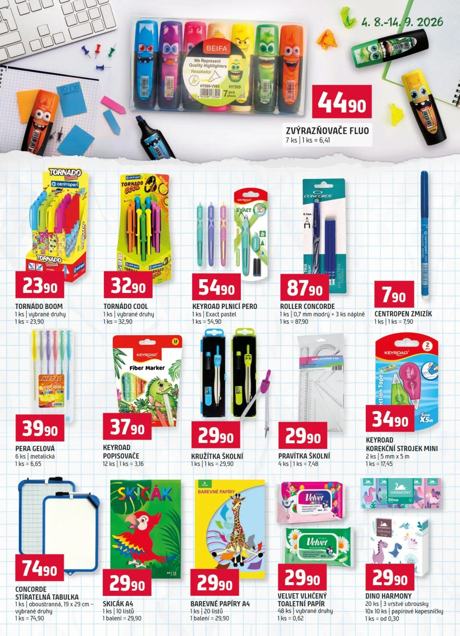 Terno leták od 05.08.2026 | Strana: 23 | Produkty: Ubrousky, Skicák, Papírové kapesníčky, Velvet