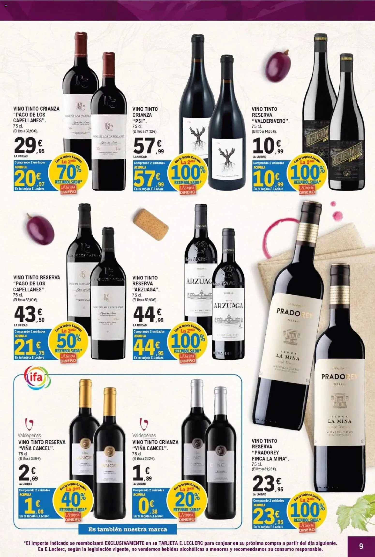 E.Leclerc - Miranda de Ebro │ válido desde el 16/09/2026 | Página: 9 | Productos: Vino tinto, Vino, Bebidas