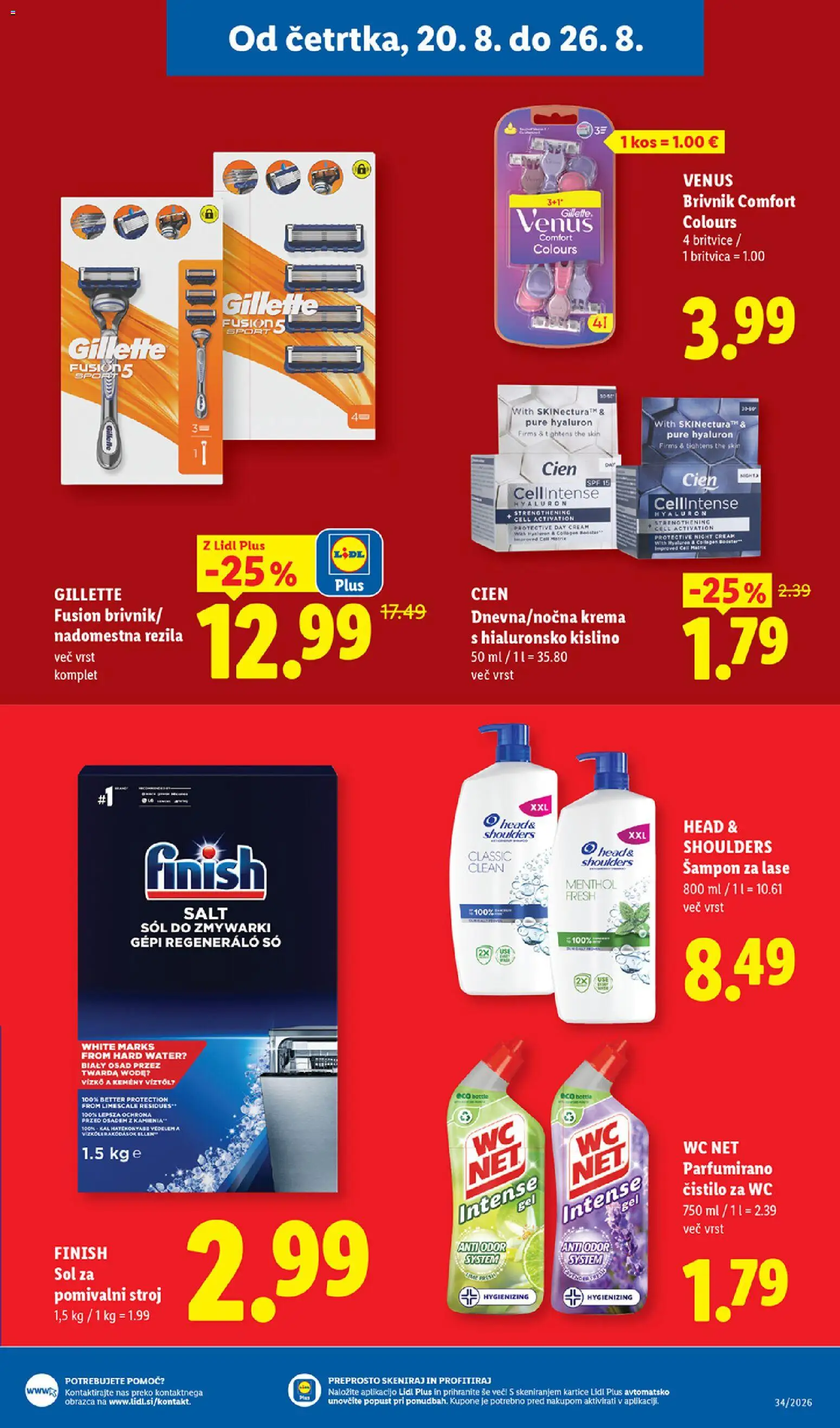 Novi Lidl katalog ponudbe – veljaven od 20.08.2026 | Stran: 23 | Izdelki: Kos, Sol za pomivalni stroj, Brivnik, Sol