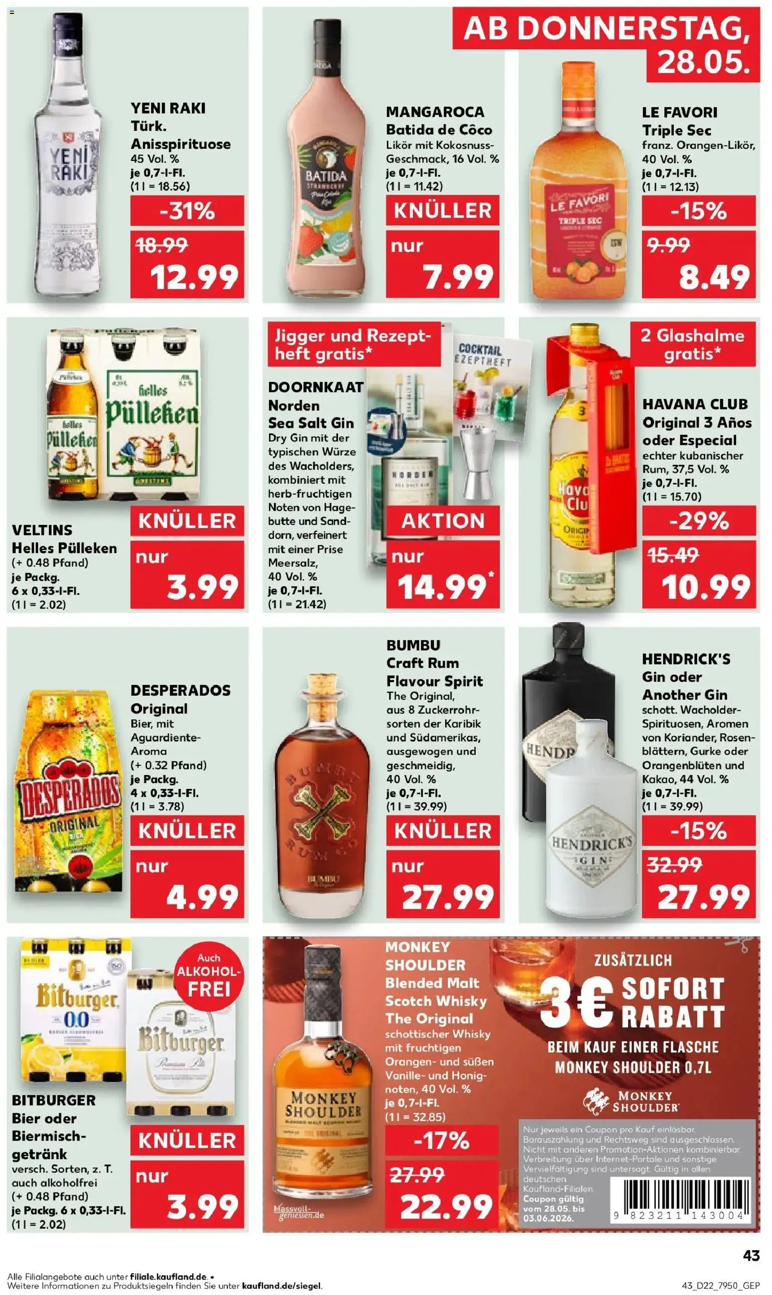 Kaufland Prospekt Leer (Ostfriesland) – gültig ab 26.05.2026 | Seite: 48 | Produkte: Whisky, Bitburger, Likör, Veltins