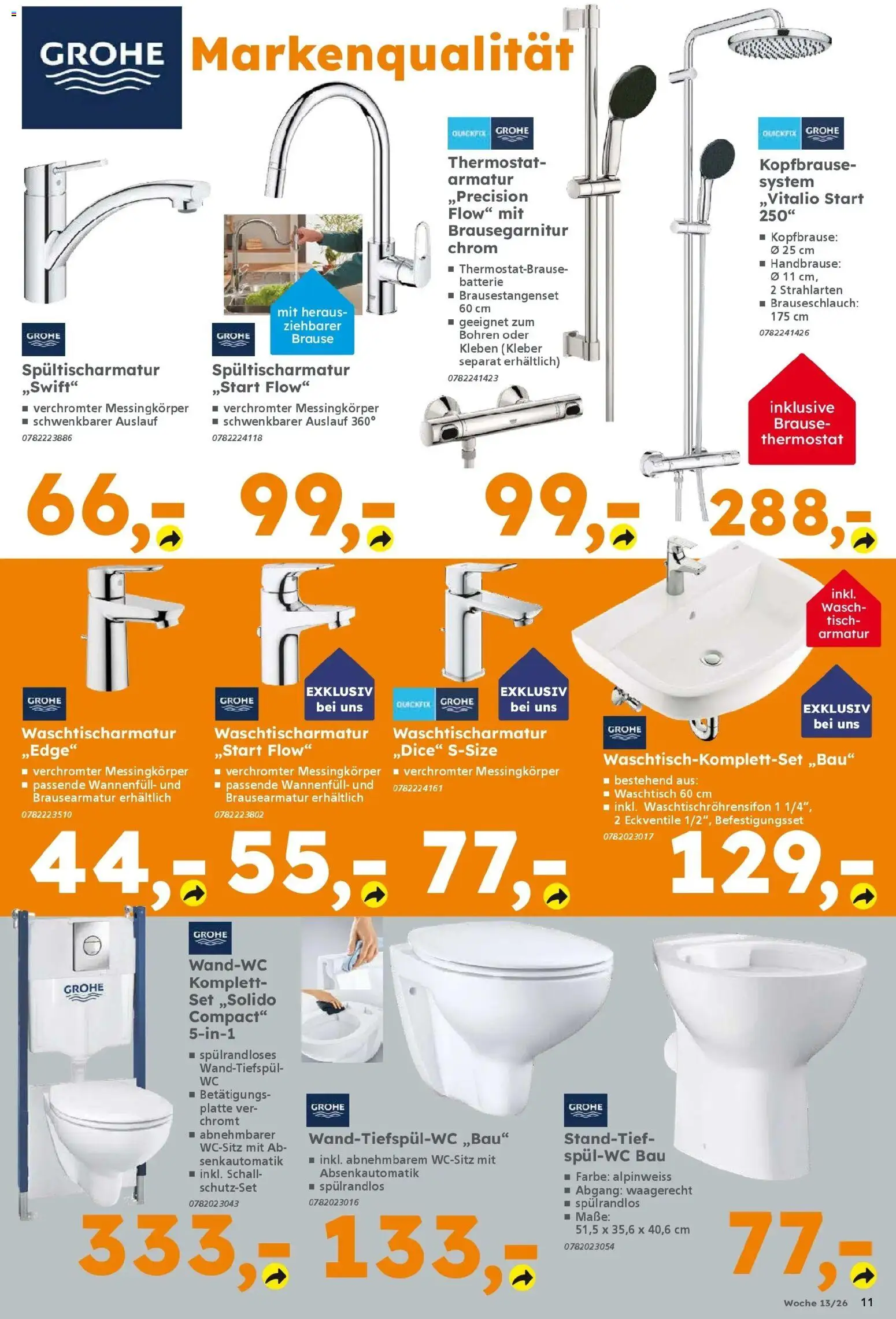 Globus Baumarkt Prospekt Peine	 – gültig ab 23.03.2026 | Seite: 11 | Produkte: Tisch, Batterie, Armatur, Waschtisch