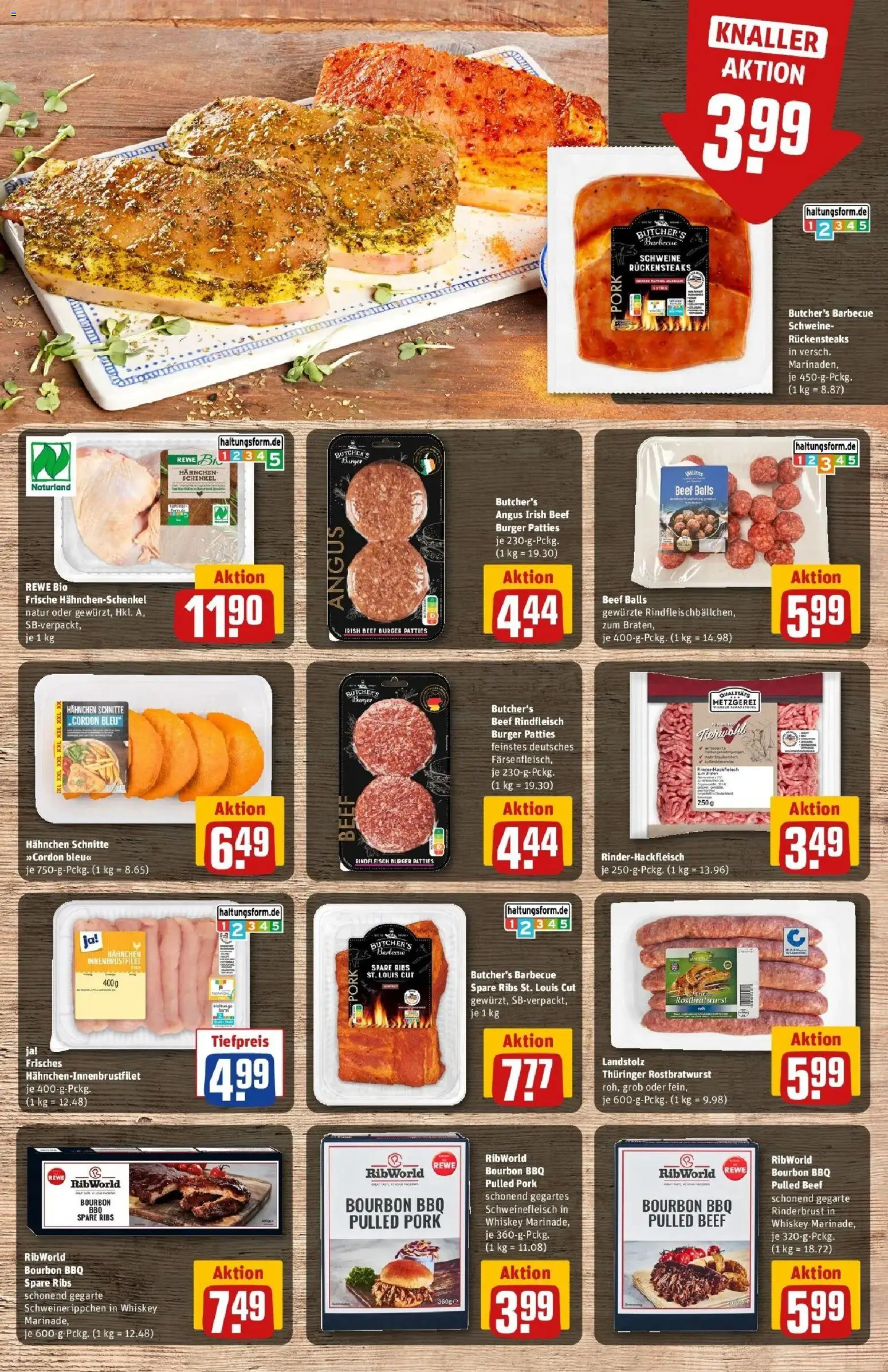 Rewe Prospekt Berlin / Gesundbrunnen – gültig ab 06.07.2026 | Seite: 9 | Produkte: Hahnchen, Schweinefleisch, Bourbon, Whiskey