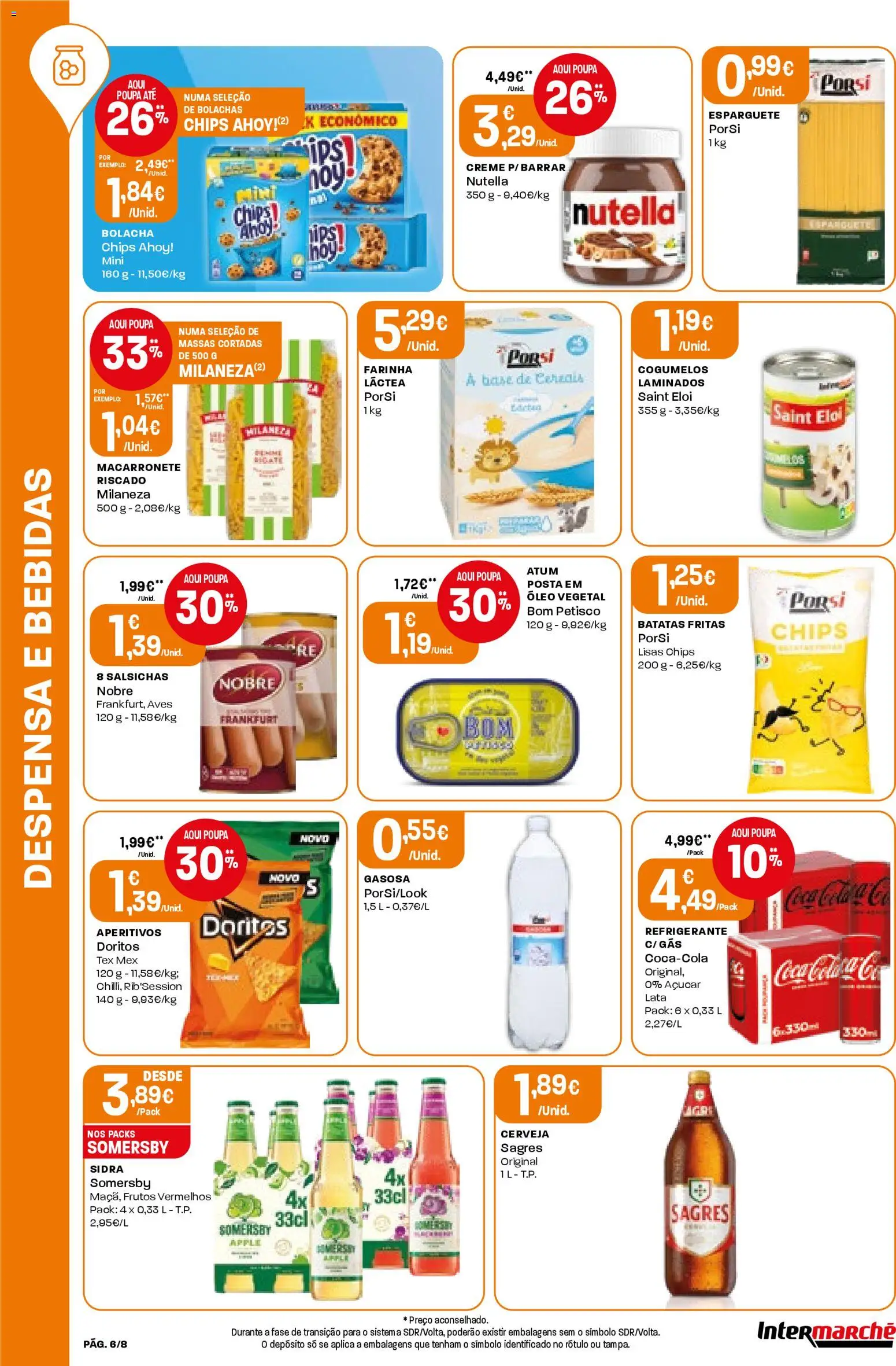 Intermarché Folheto Mini │ válido de 16.04.2026 | Página: 6 | Produtos: Esparguete, Milaneza, Óleo, Somersby