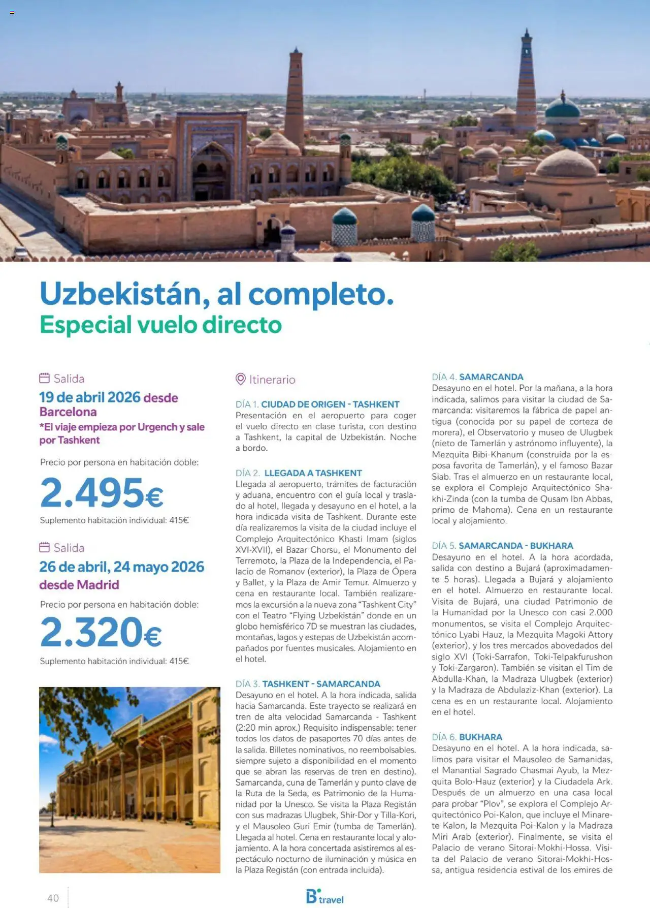B the travel brand Viajeros Expertos Internacional 2026 │ válido desde el 03/10/2025 | Página: 40 | Productos: Té, Iluminación, Cuna