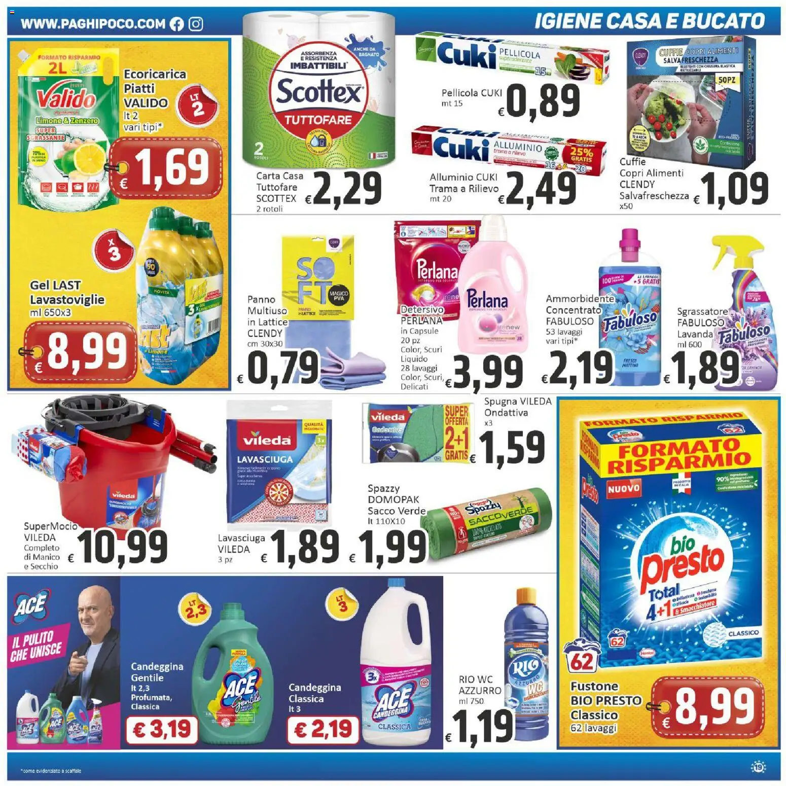 Volantino Paghi Poco del 29.05.2026 | Pagina: 19 | Prodotti: Ammorbidente, Limone, Scaffale, Lavanda