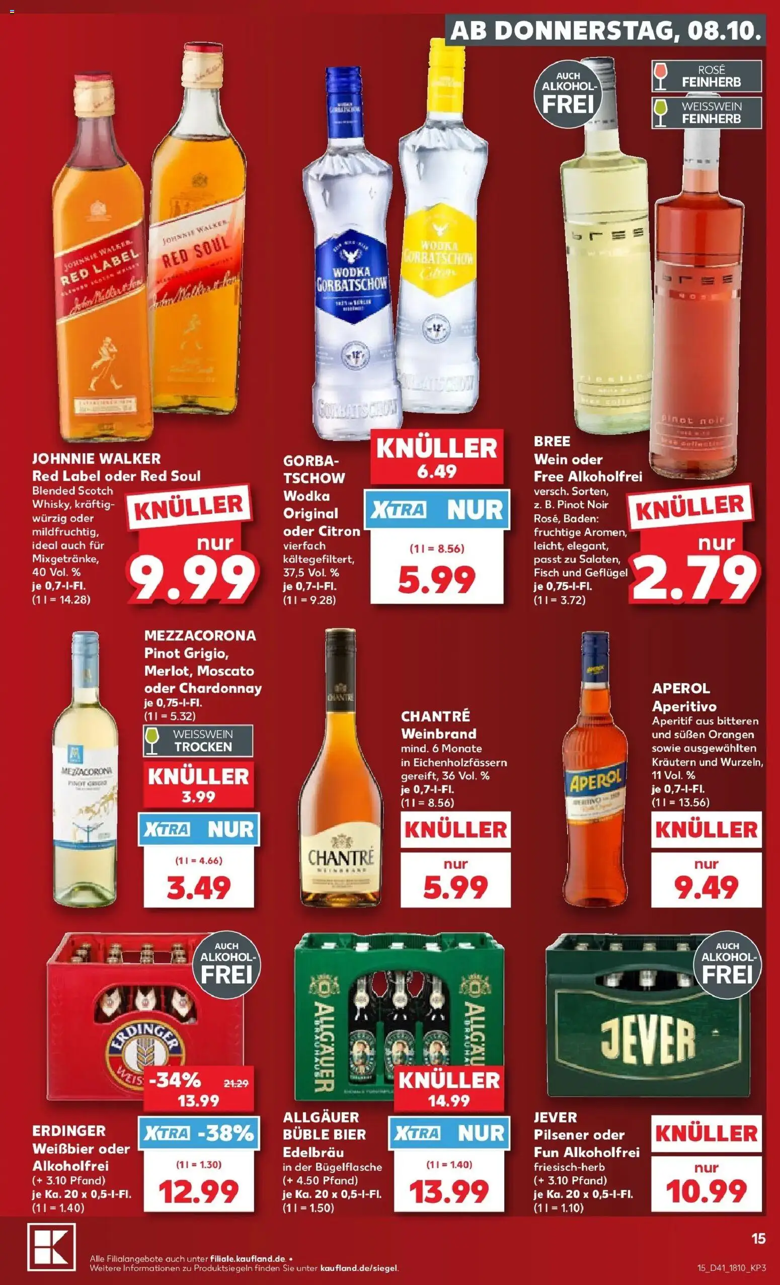 Prospekt Kaufland ab 05.10.2026 » Angebote Online zum Blättern | Seite: 25 | Produkte: Weißwein, Bree, Chantré, Aperol