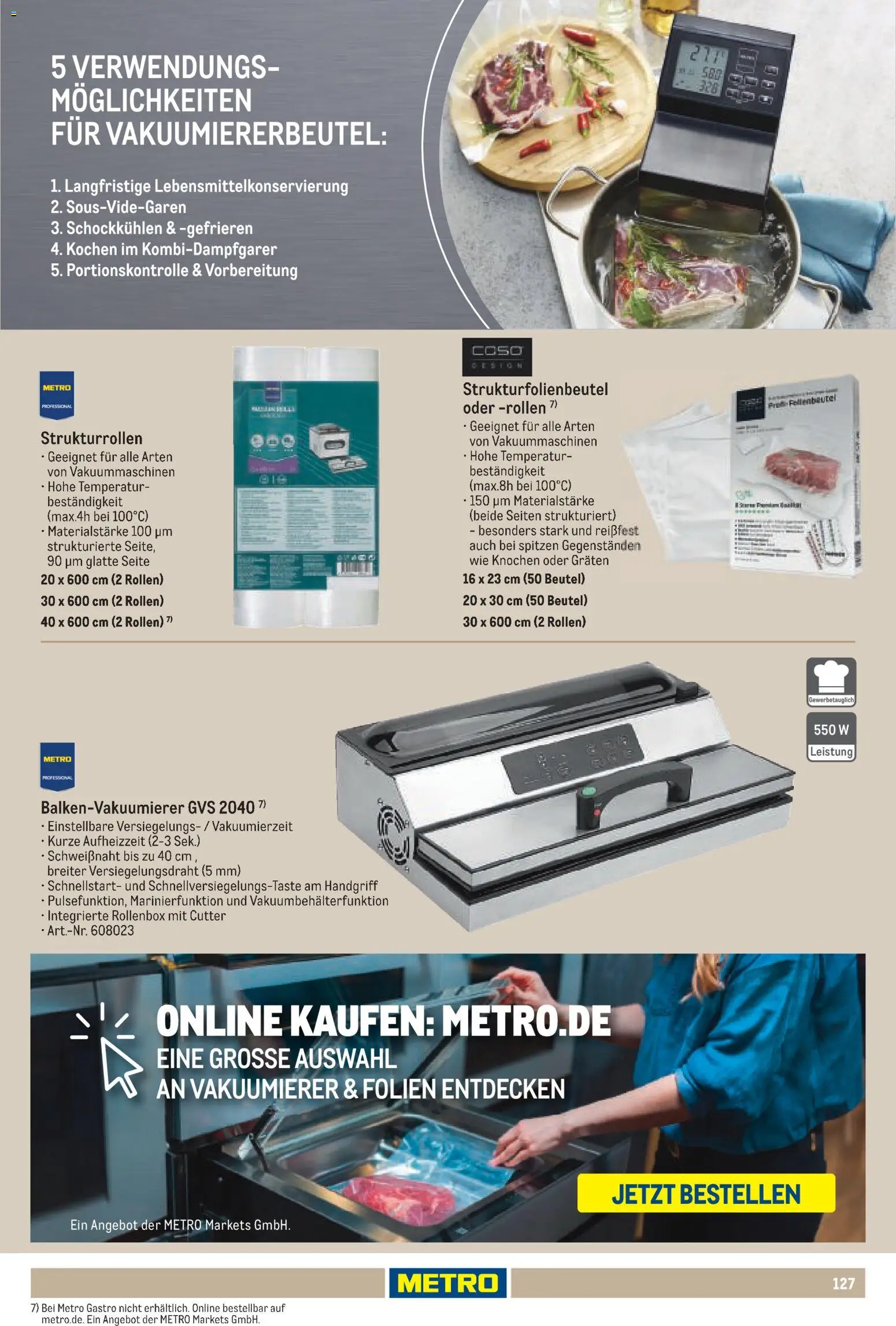 Metro Non Food Sortiment – gültig ab 15.06.2026 | Seite: 127 | Produkte: Cutter, Vakuumierer