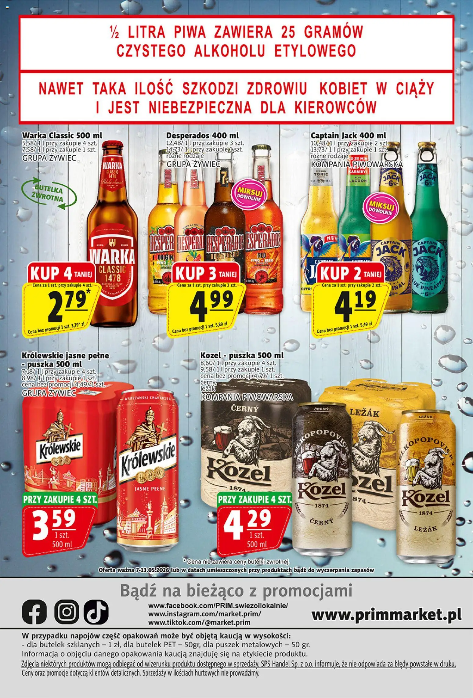 Prim Market gazetka od 07.05.2026 | Strona: 16 | Produkty: Leżak, Warka, Piwo