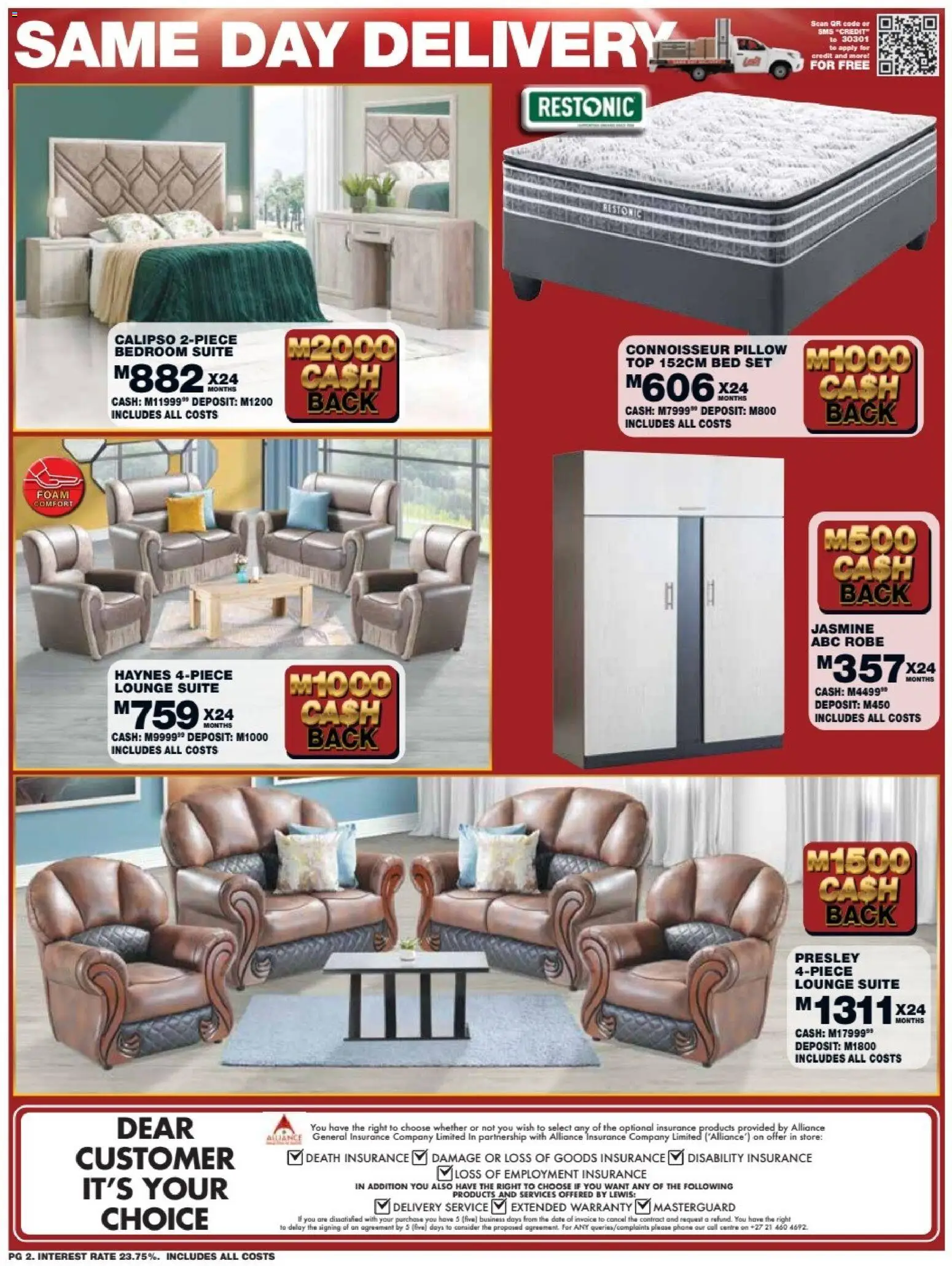 New Lewis Stores catalogue – valid from 13.04.2026 | Page: 2 | Products: Bed, Pillow, Lounge suite, Foam