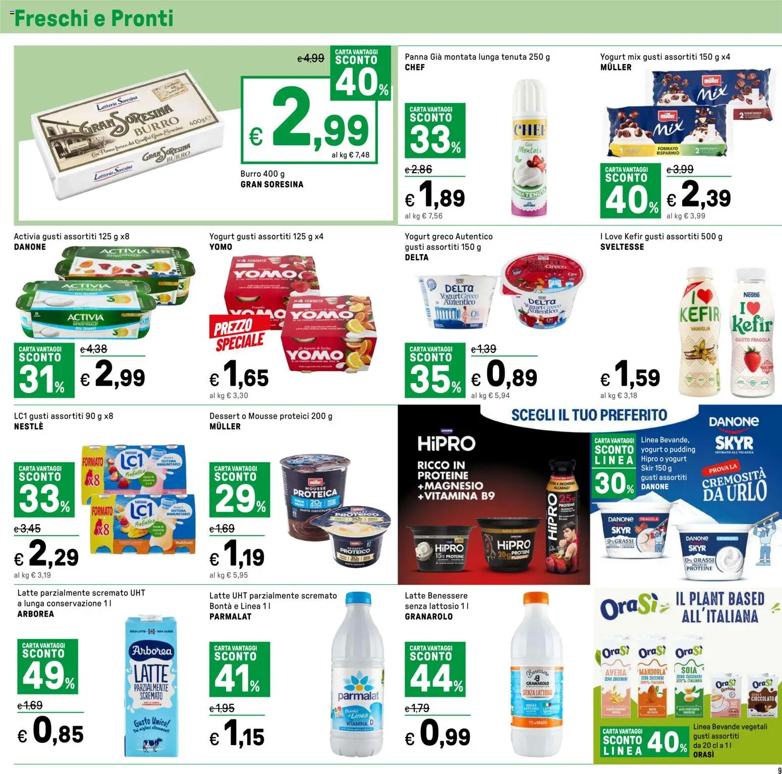 Volantino Iper del 11.05.2026 | Pagina: 9 | Prodotti: Yogurt greco, Yogurt, Panna, Burro