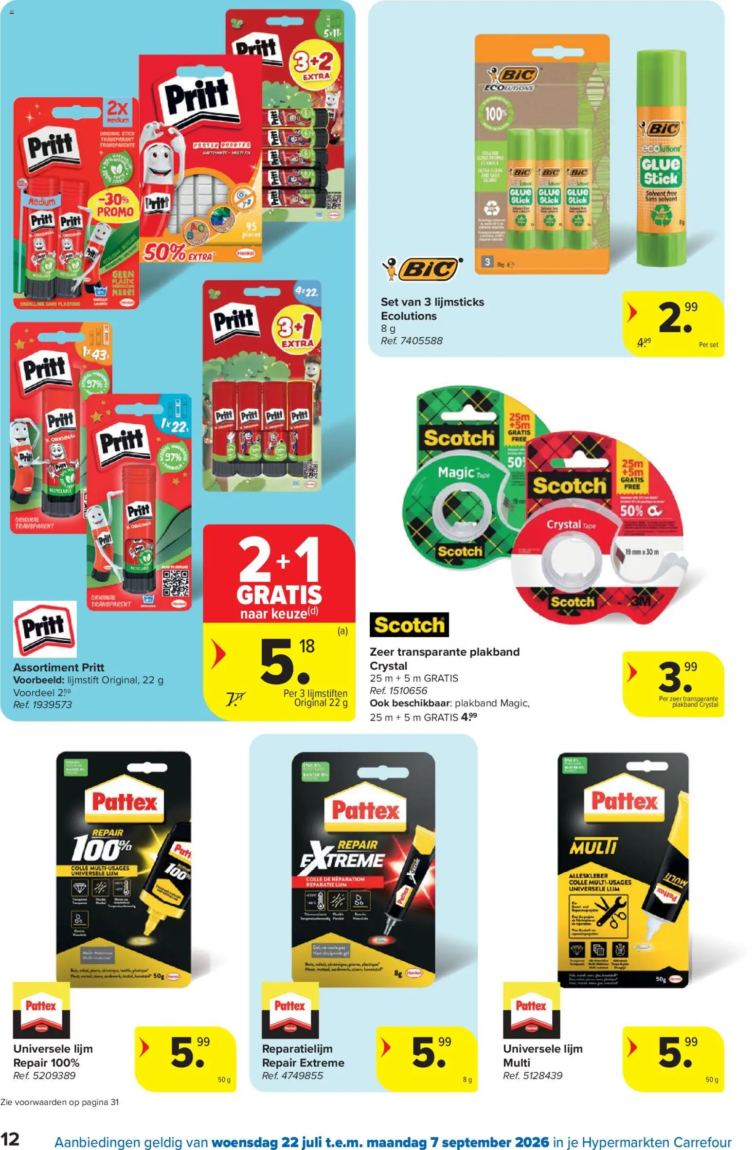 {H1} | Pagina: 12 | Producten: Tape, Lijm, Lijmstiften