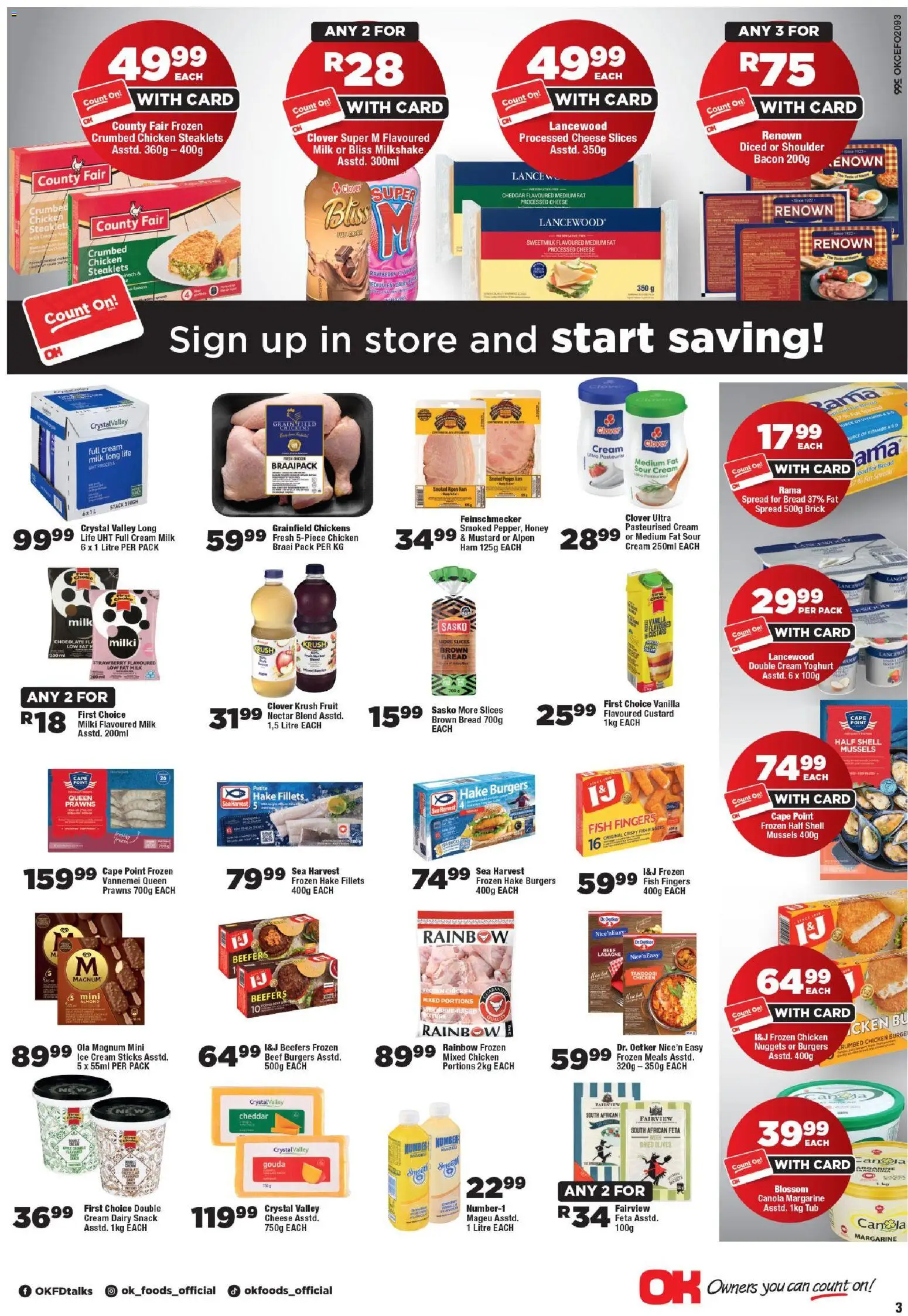New OK Foods catalogue – valid from 10.06.2026 | Page: 3 | Products: Yoghurt, Chocolate, Ham, Chicken