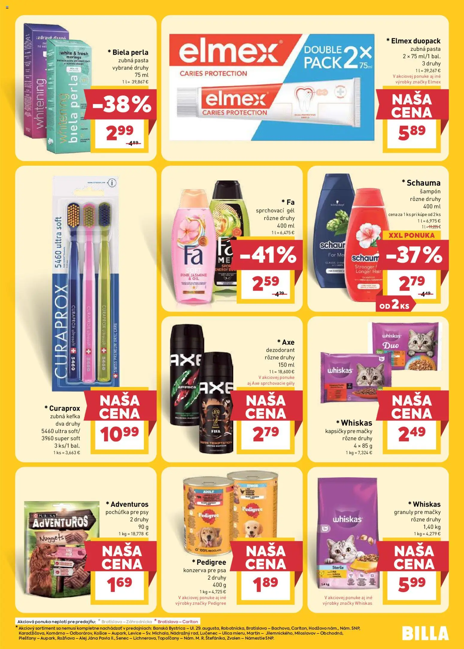 Nové Billa akcie – leták je platný od 15.07.2026 | Strana: 23 | Produkty: Zubná kefka, Zubná pasta, Whiskas kapsičky, Kapsičky pre mačky