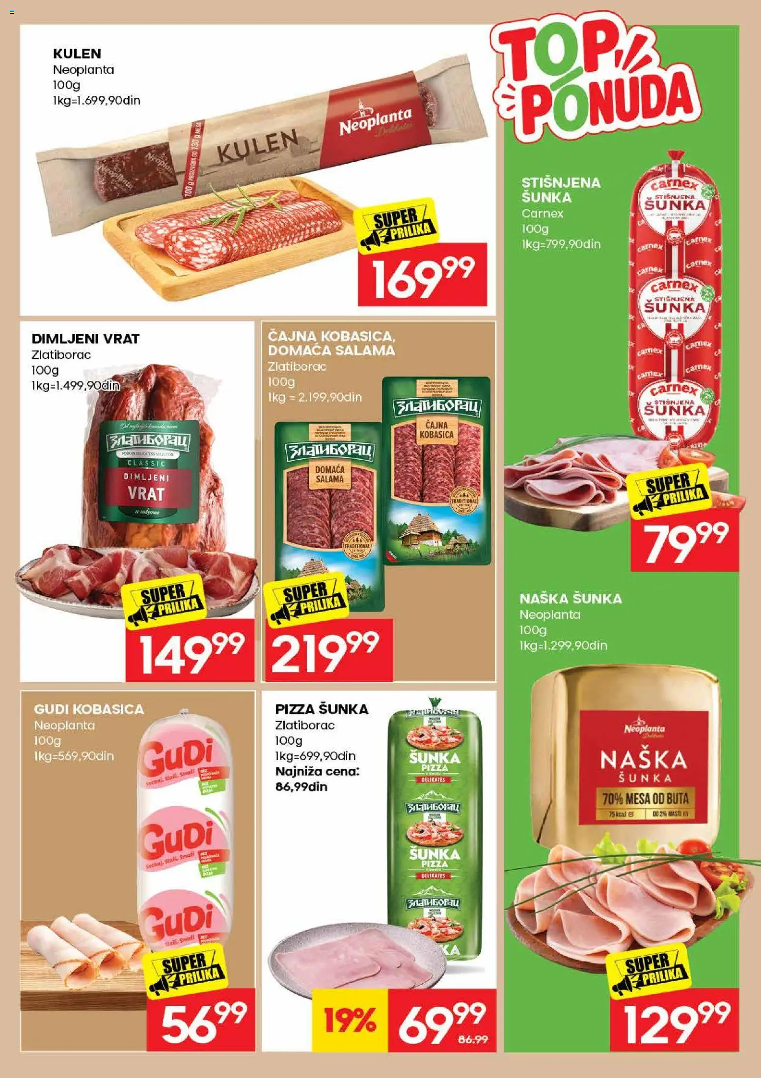 Mercator katalog - važi od 17.08.2026 | Strana: 11 | Proizvode: Kulen, Salama, Pizza šunka, Dimljeni vrat