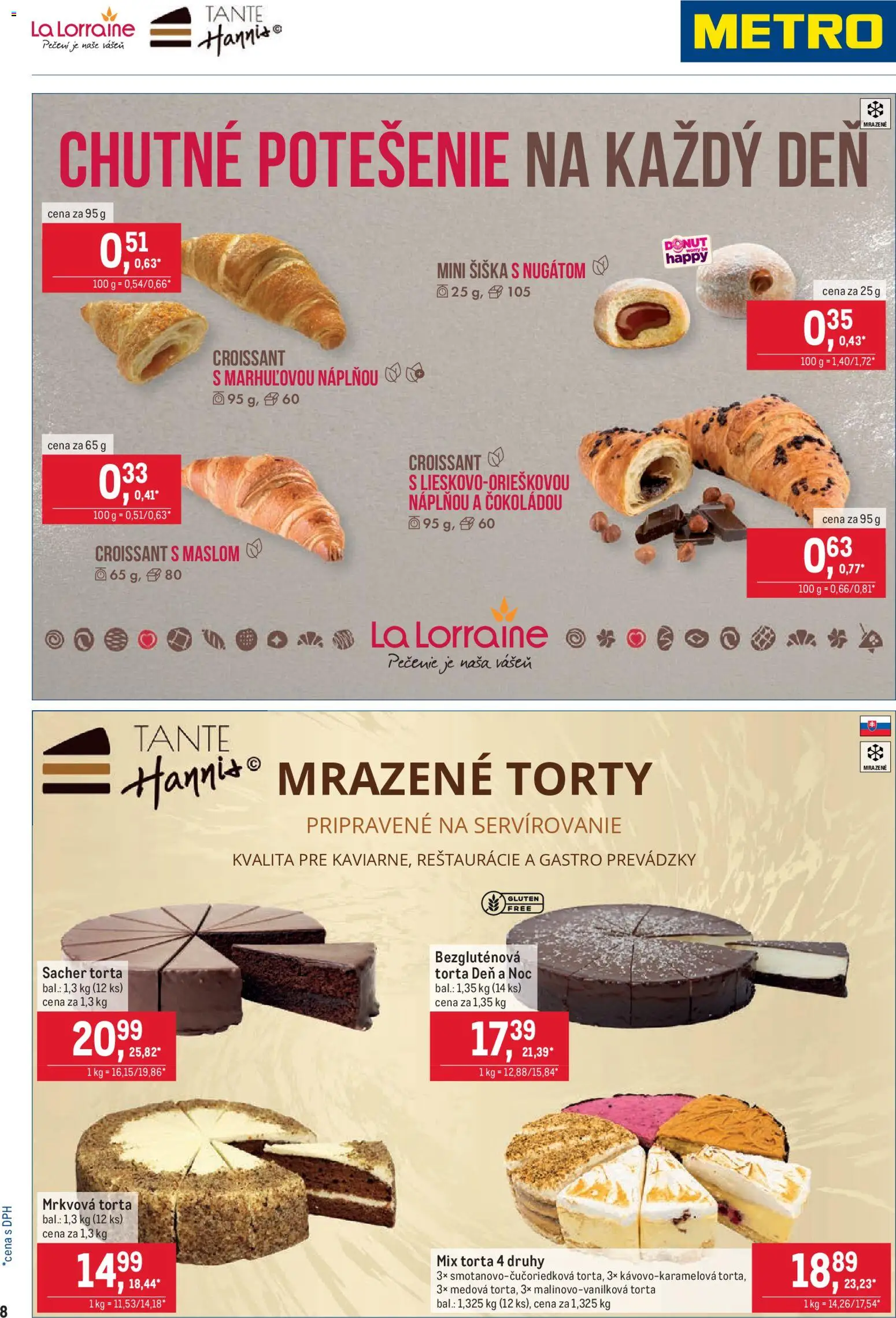 Nové Metro akcie – leták je platný od 26.08.2026 | Strana: 8 | Produkty: Torta, Mrazené torty, Torty, Šiška