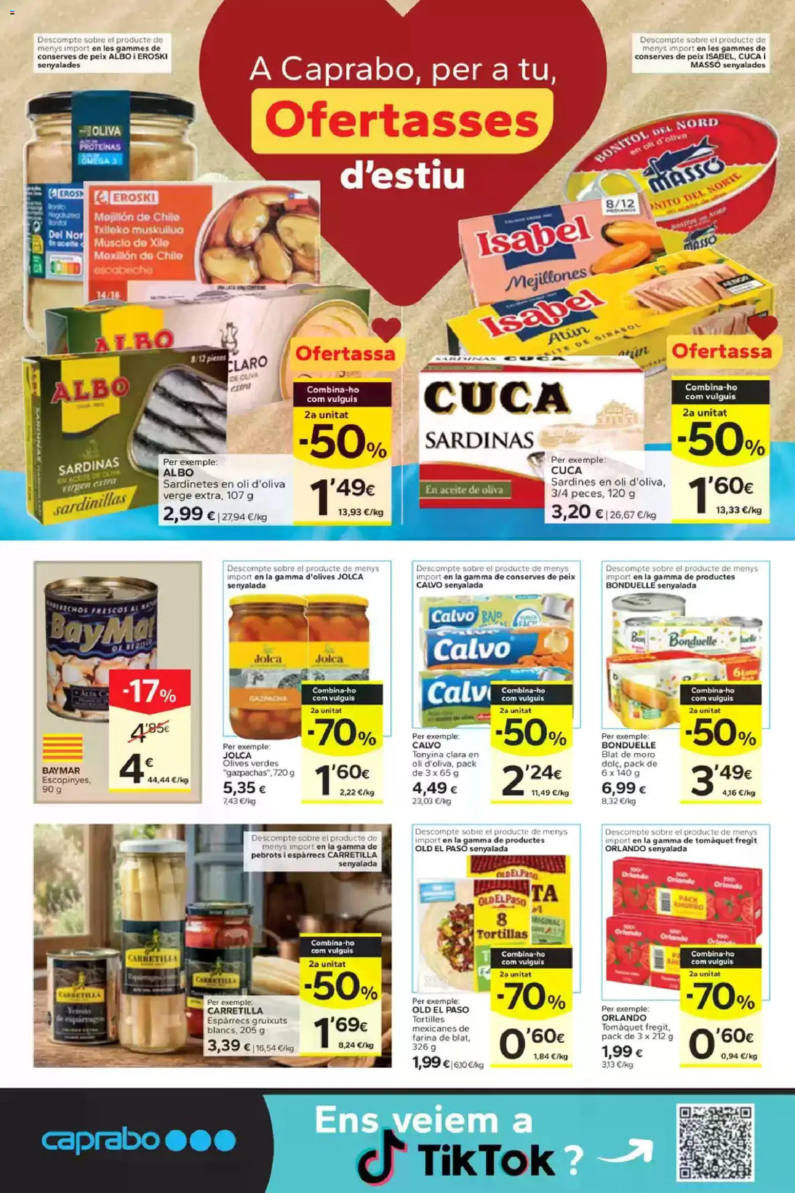 Caprabo folleto │ válido desde el 30/07/2026 | Página: 14 | Productos: Δοχείο φοντί, Sardinillas, Aceite, Aceite de oliva