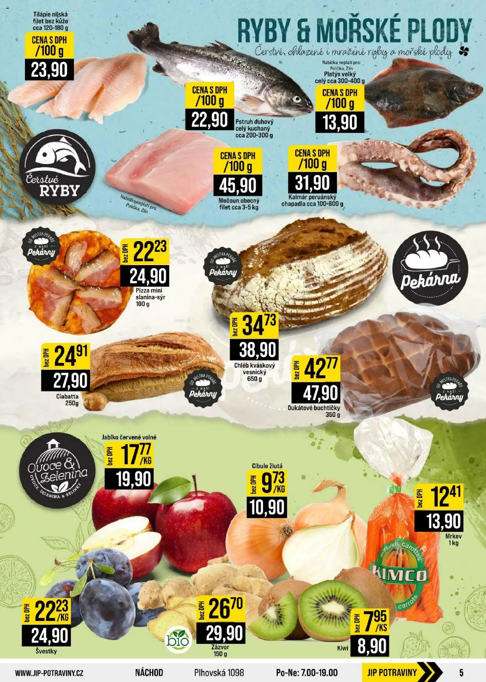 Jip leták - Cash & Carry od 30.09.2026 | Strana: 5 | Produkty: Chléb, Tilapie, Ciabatta, Čerstvé ryby