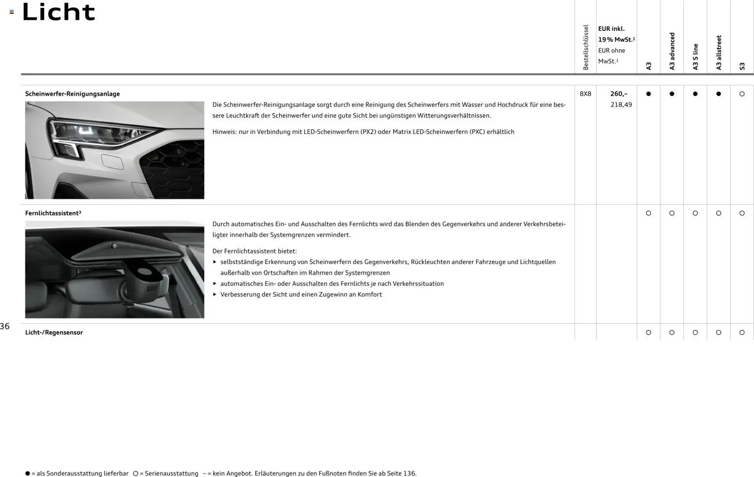 Audi A3 – gültig ab 28.10.2025 | Seite: 36