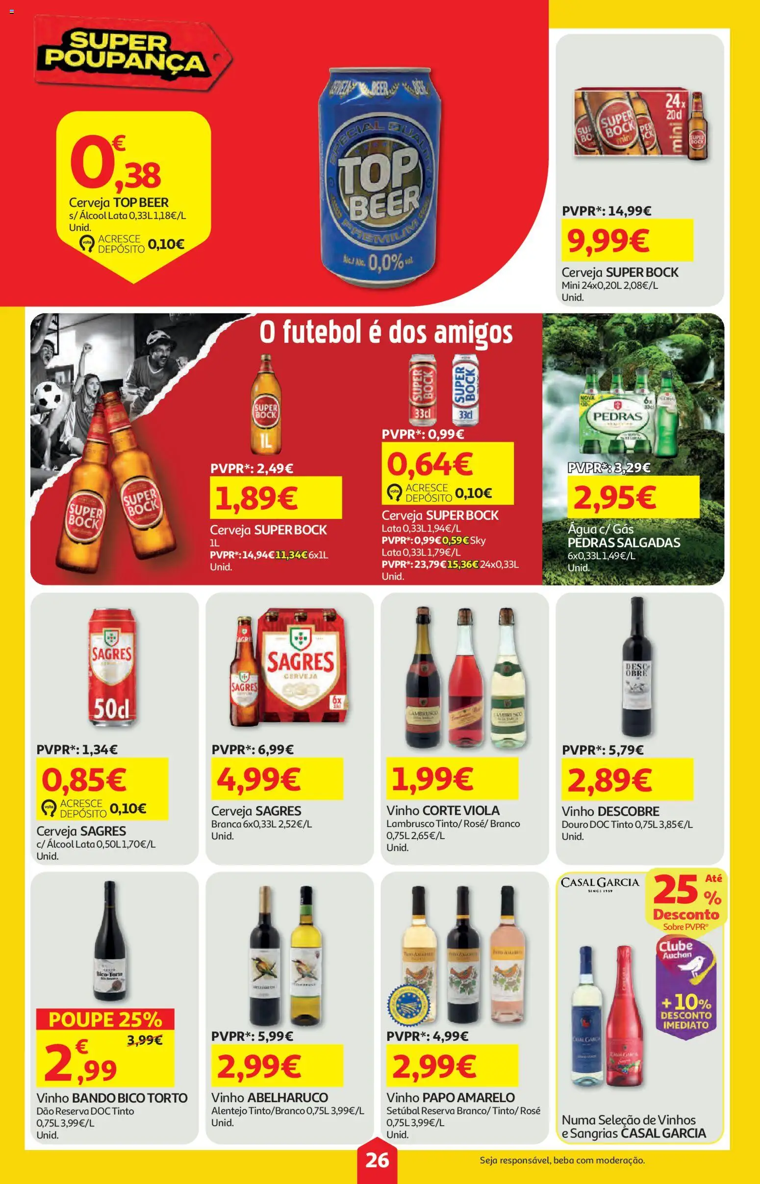 Auchan folheto │ válido de 18.06.2026 | Página: 26 | Produtos: Agua, Top, Vinho, Cerveja