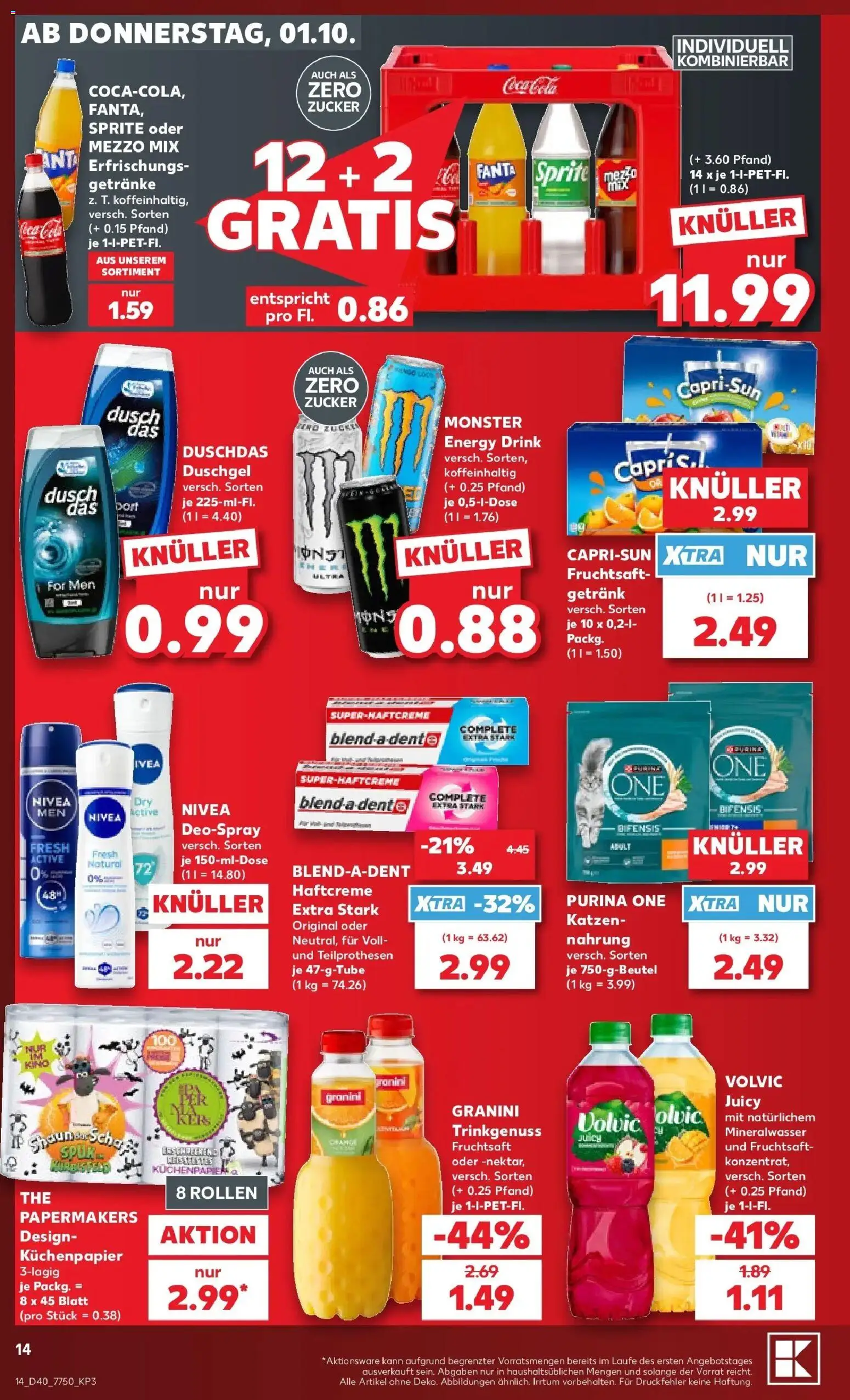 Prospekt Kaufland ab 28.09.2026 » Angebote Online zum Blättern | Seite: 24 | Produkte: Energy, Mineralwasser, Duschgel, Zucker