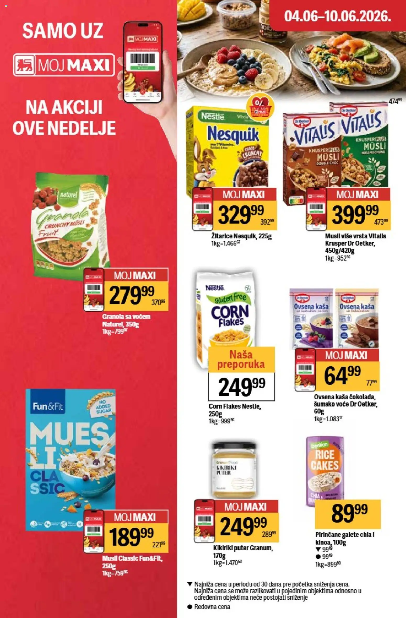 Maxi katalog - važi od 04.06.2026 | Strana: 20 | Proizvode: Ovsena kaša, Kikiriki puter, Musli, Galete