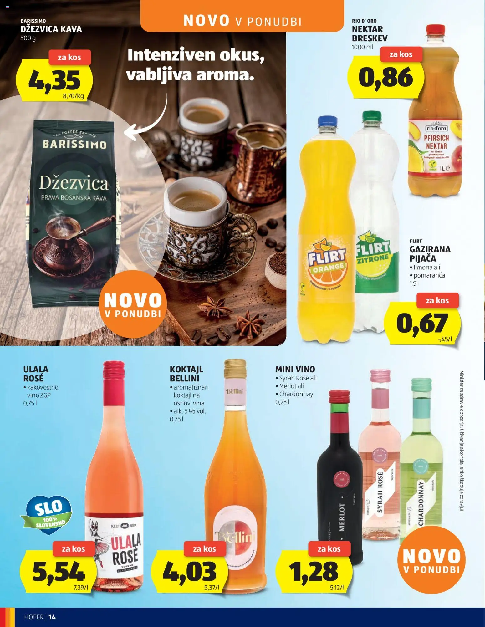 Hofer SI katalog | vrijedi od 08.07.2026 | Stranica: 14 | Proizvodi: Kava, Vino