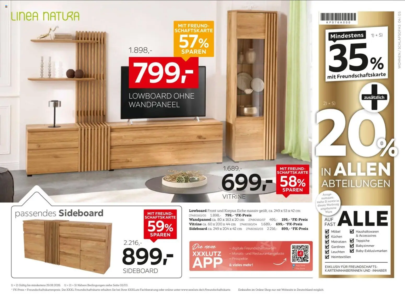 XXXLutz Nr. 1 beim Preis – gültig ab 15.08.2026 | Seite: 4 | Produkte: Sideboard, Lowboard, Vitrine, Kuchen