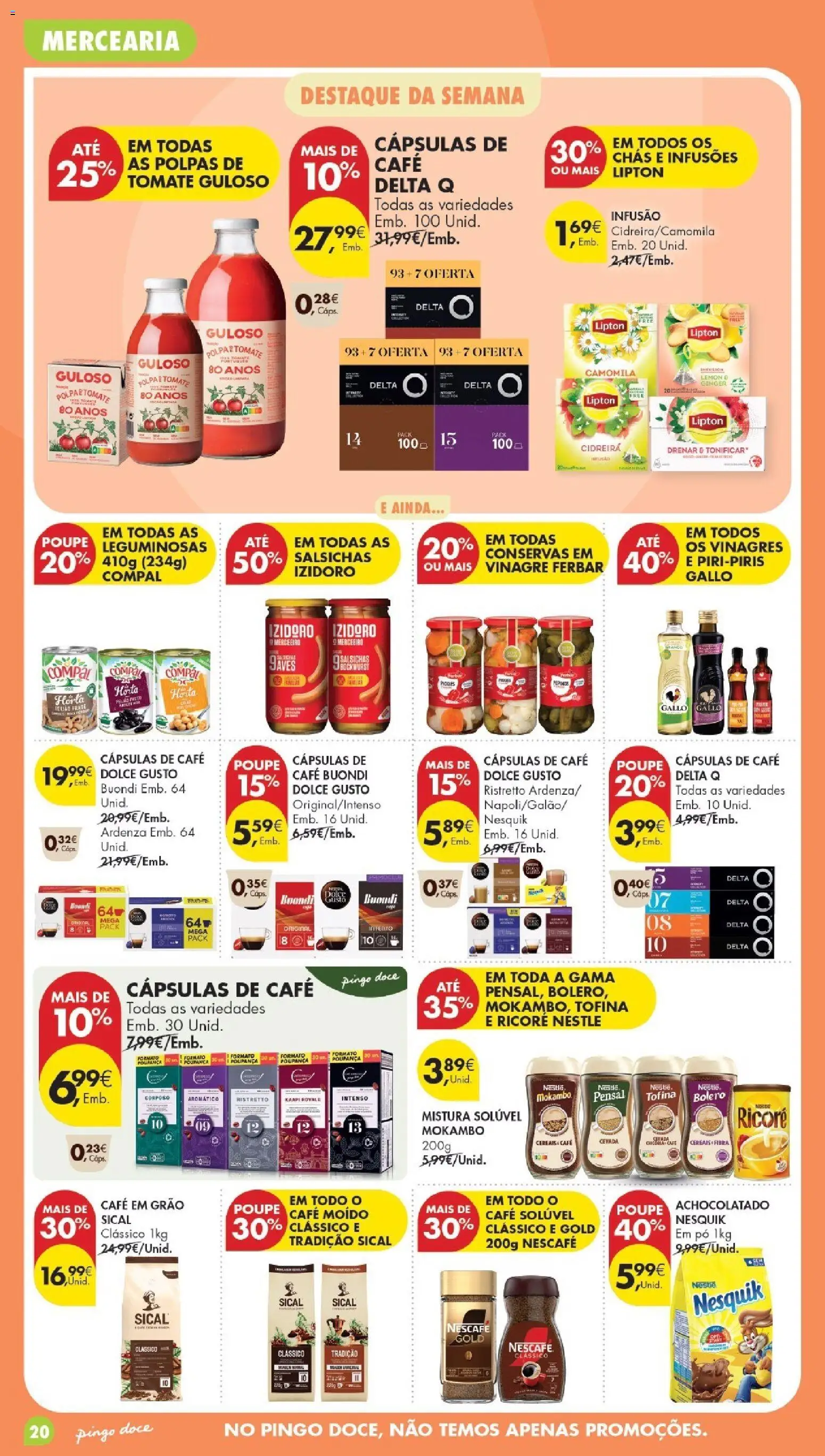 Pingo Doce Poupe Esta Semana Madeira │ válido de 28/07/2026 | Página: 20 | Produtos: Cafe buondi, Delta q, Pó, Nestlé