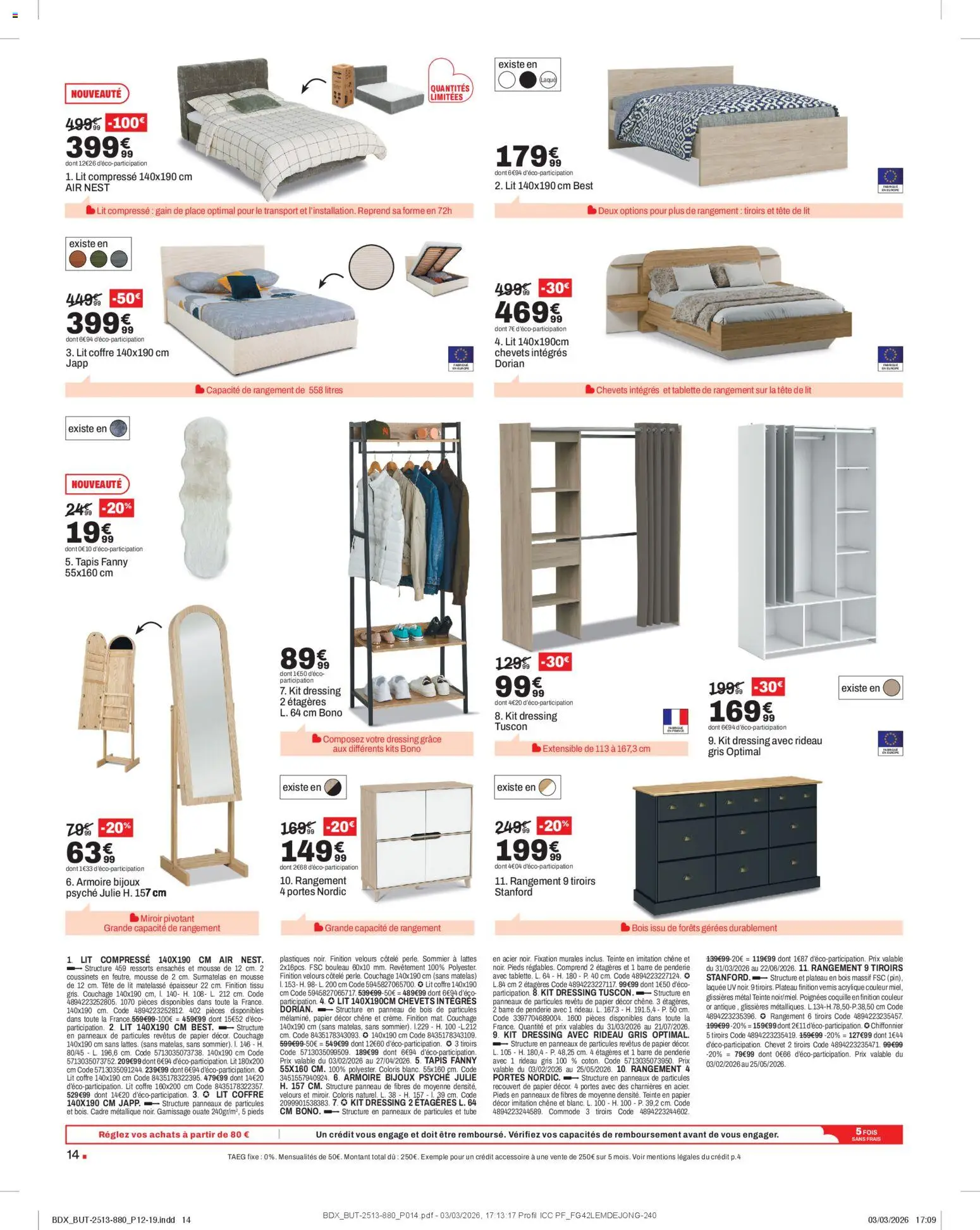 {H1} | Page: 14 | Produits: Tablette, Lit, Sommier, Miroir