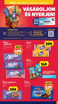 MILKA Choco Croissant*, csokoládés töltelékkel, 50 g/darab, 7 980 Ft/kg, 771860 - amely érvényes a következő dátumtól: 2026.09.10. | Oldal: 25