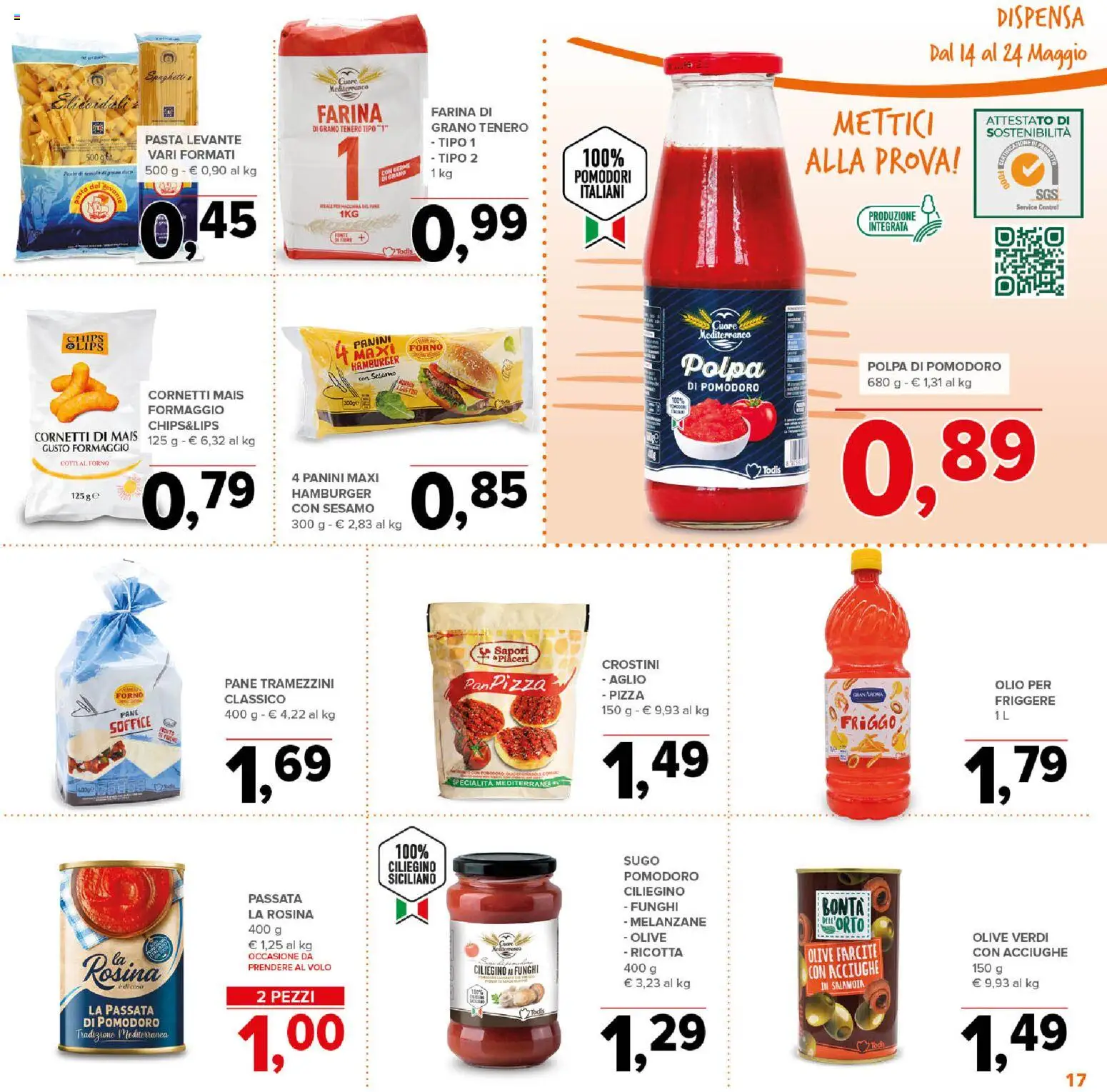 Volantino Todis del 14.05.2026 | Pagina: 17 | Prodotti: Pizza, Olive, Acciughe, Sugo