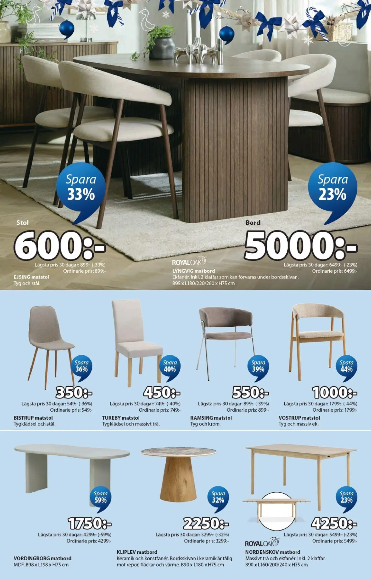 JYSK reklamblad aktuell från 19/10/2026 | Sida: 18 | Produkter: Bord, Matstol