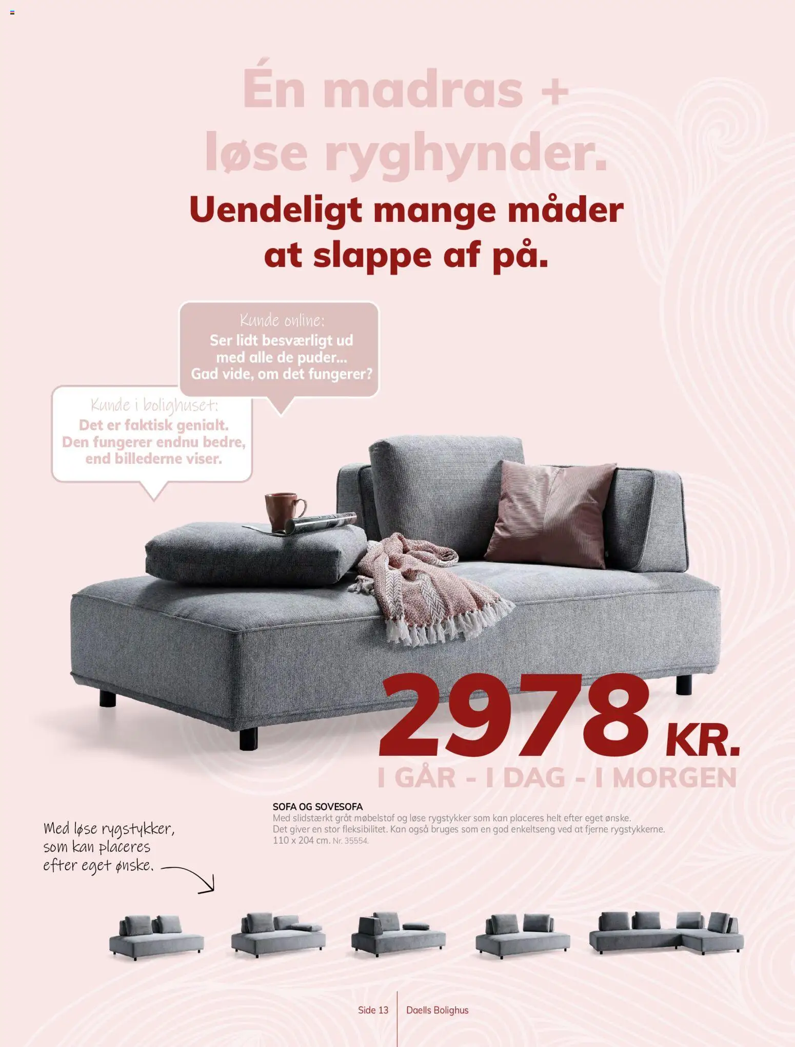 Daells Bolighus tilbudsavis – gyldig fra 29/07/2026 | Side: 13 | Produkter: Madras, Sofa, Søm