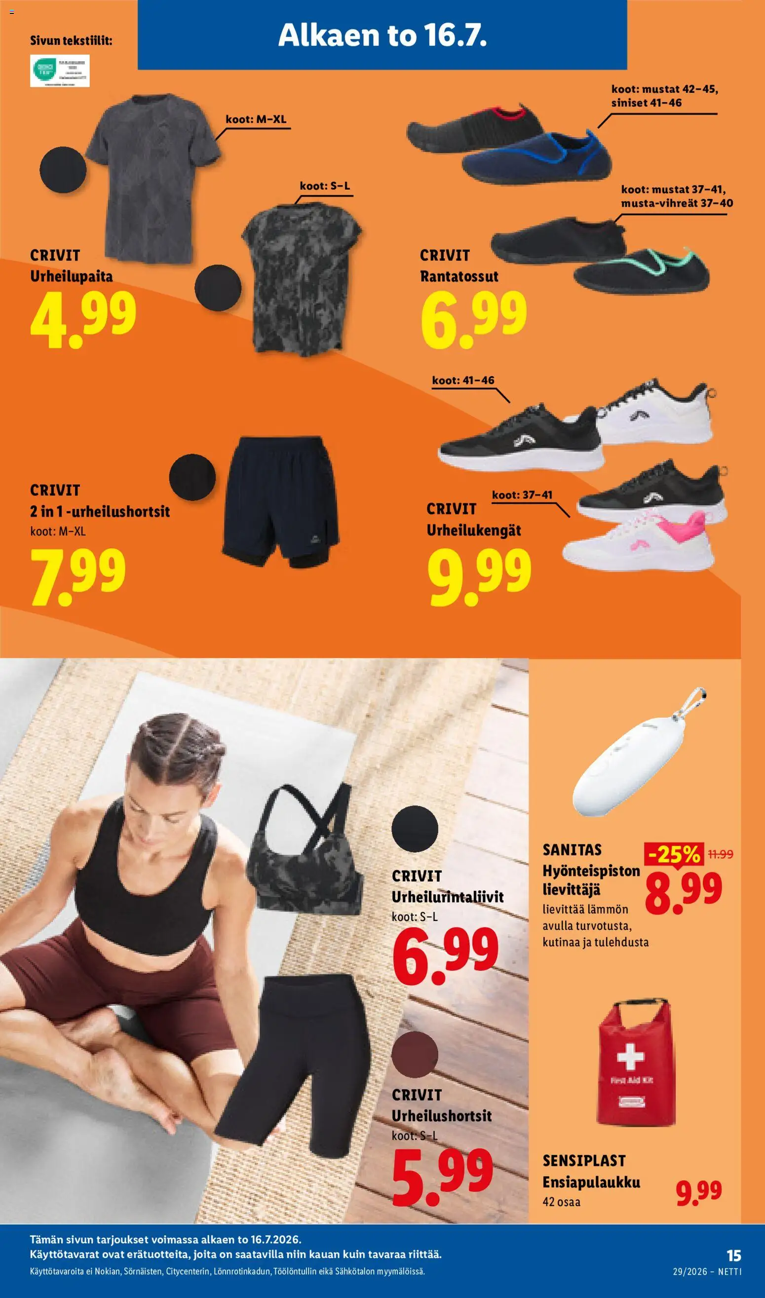 Lidl tarjoukset – voimassa 16/07/2026 alkaen | Sivu: 21 | Tuotteet: Urheilukengät