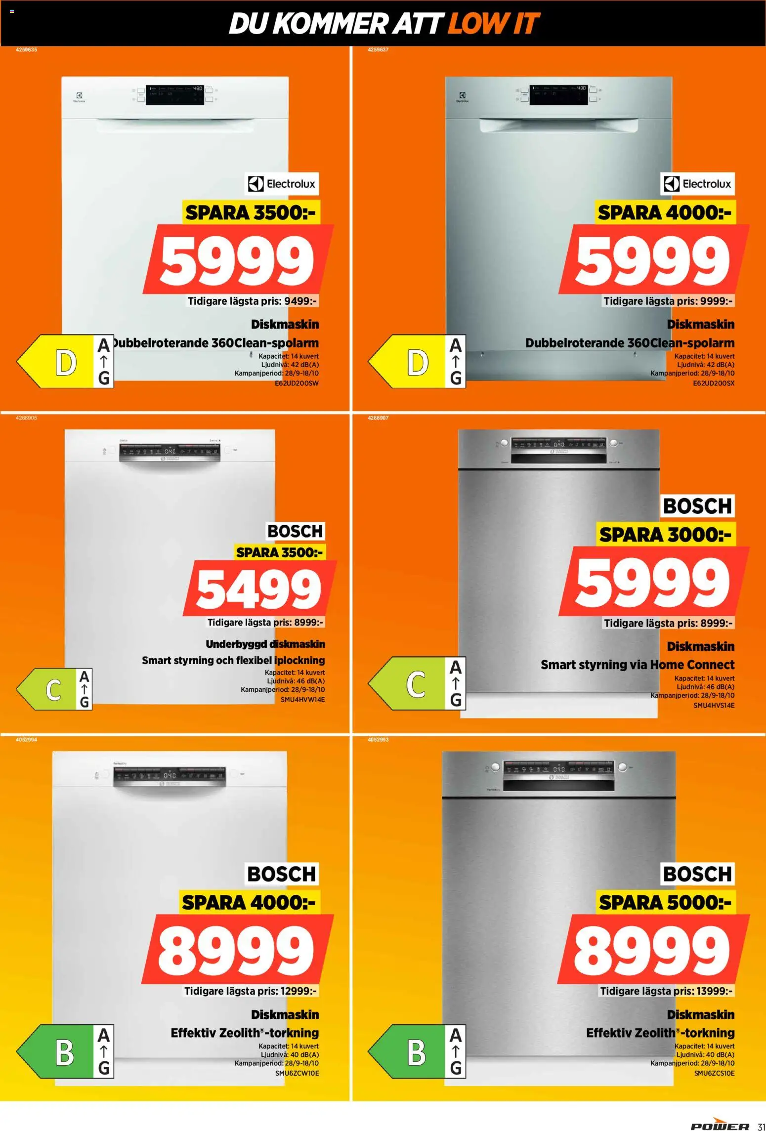 Power reklamblad aktuell från 28/09/2026 | Sida: 31 | Produkter: Diskmaskin, Kuvert