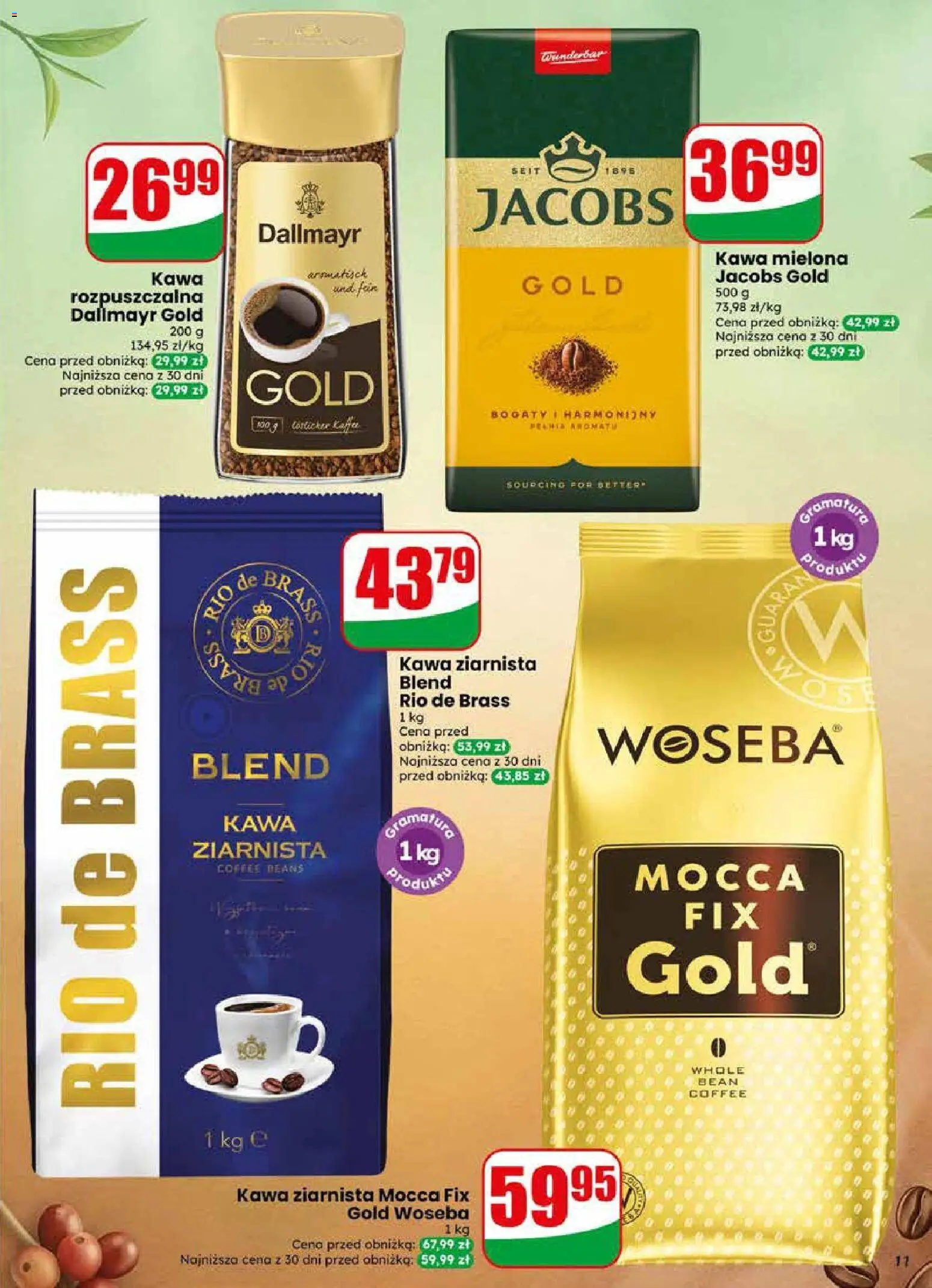 Dino gazetka od 10.06.2026 | Strona: 11 | Produkty: Kawa ziarnista, Kawa rozpuszczalna, Rio de brass kawa, Kawa