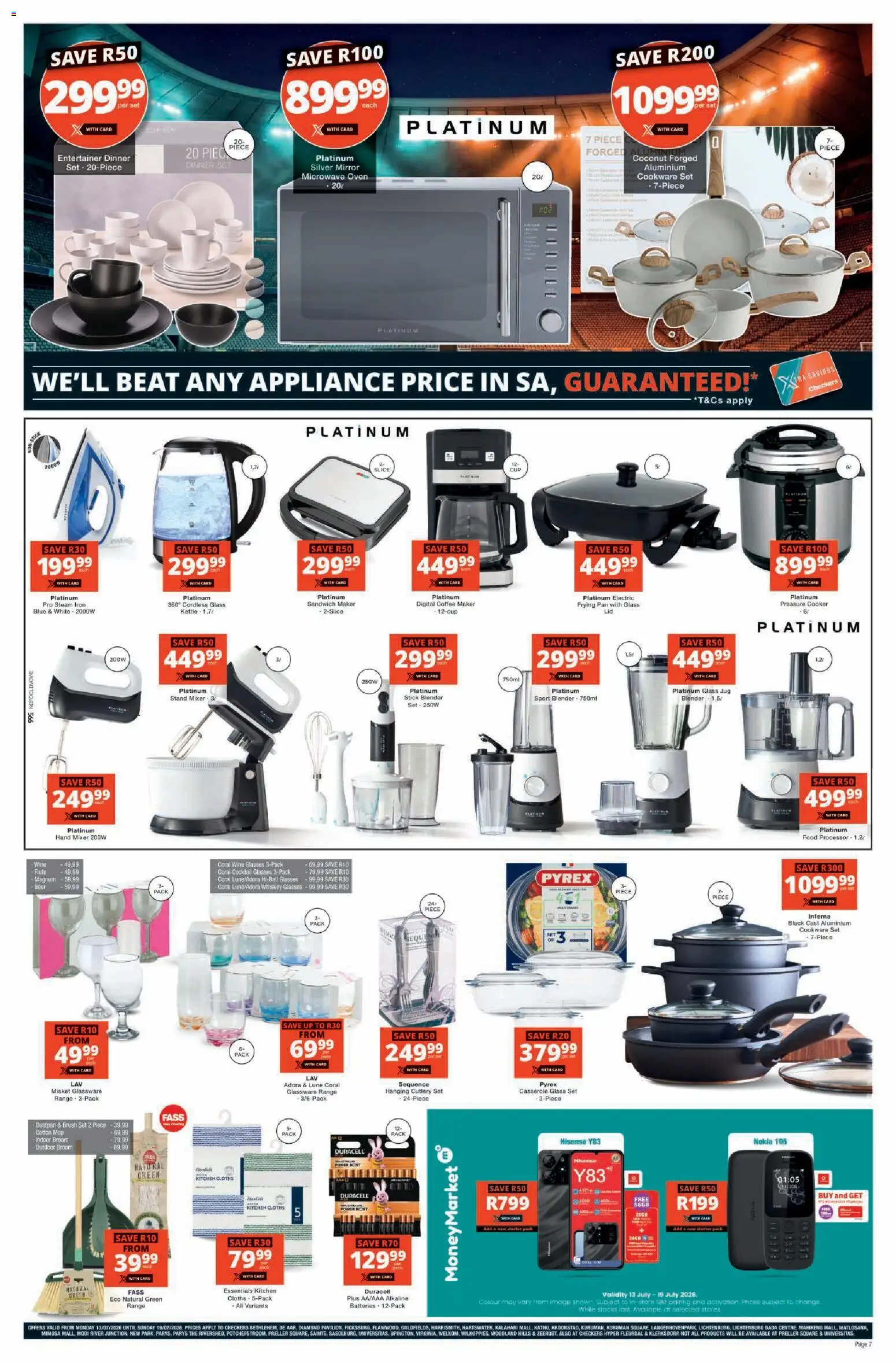 New Checkers catalogue – valid from 13/07/2026 | Page: 7 | Products: Kettle, Sandwich maker, Cooker, Cookware