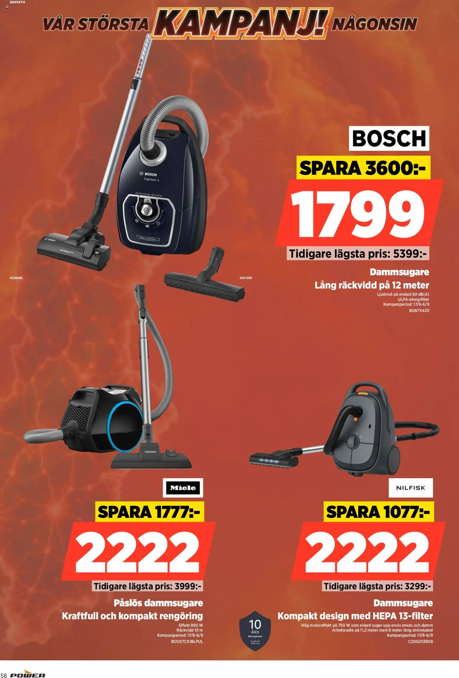 Power reklamblad aktuell från 31/08/2026 | Sida: 58 | Produkter: Dammsugare