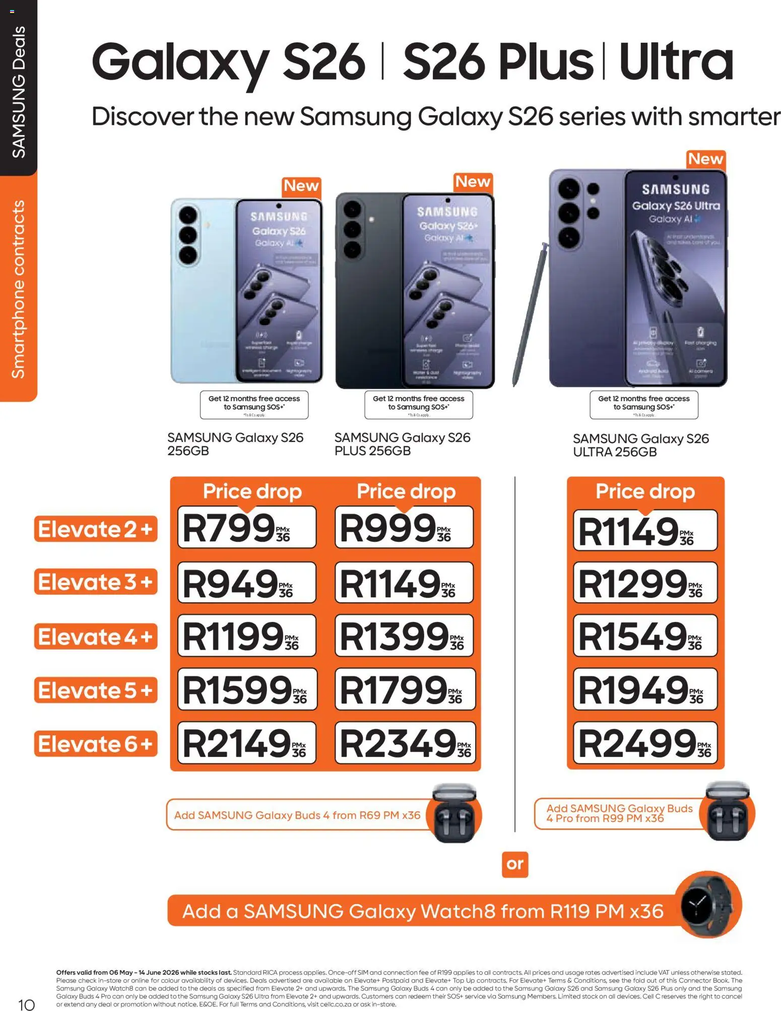New Cell C catalogue – valid from 06.05.2026 | Page: 12 | Products: Sim, Smartphone, Connector, Stock