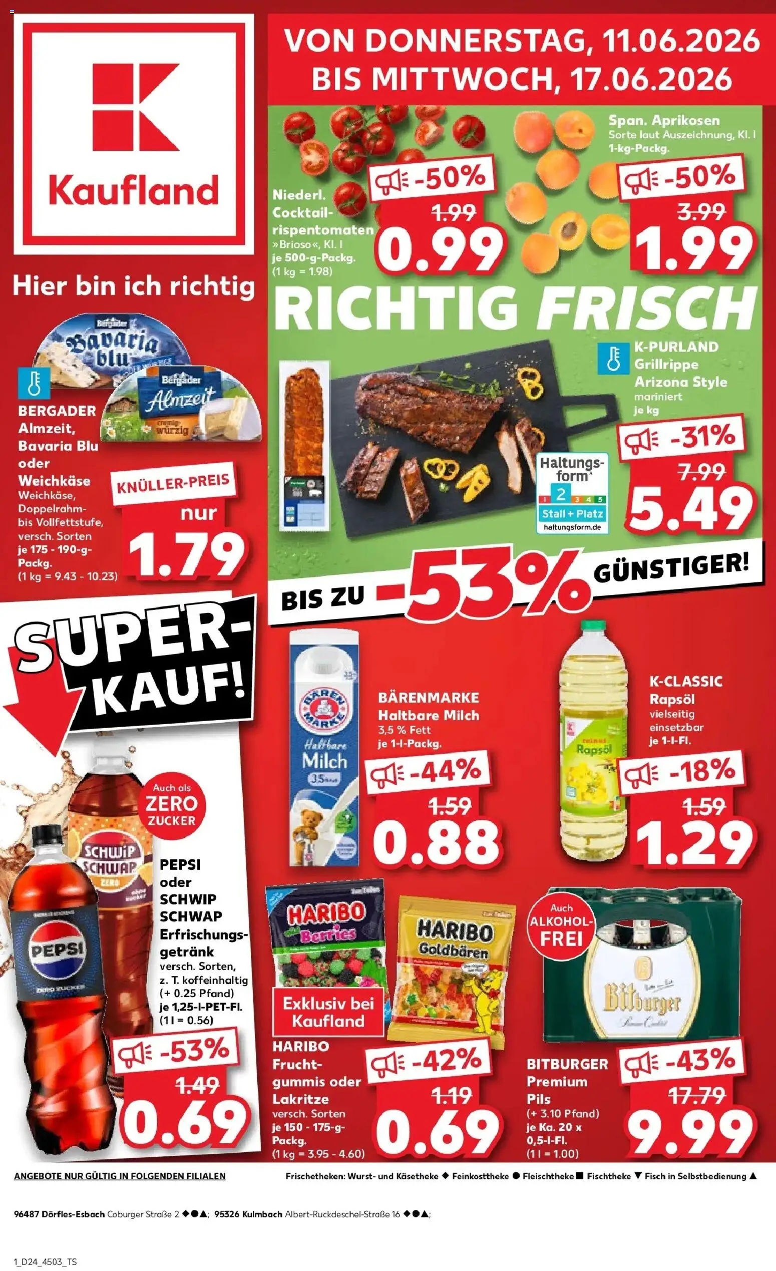 Kaufland Prospekt Dörfles-Esbach – gültig ab 08.06.2026 | Seite: 10 | Produkte: Rapsöl, Pils, Wurst, Pepsi