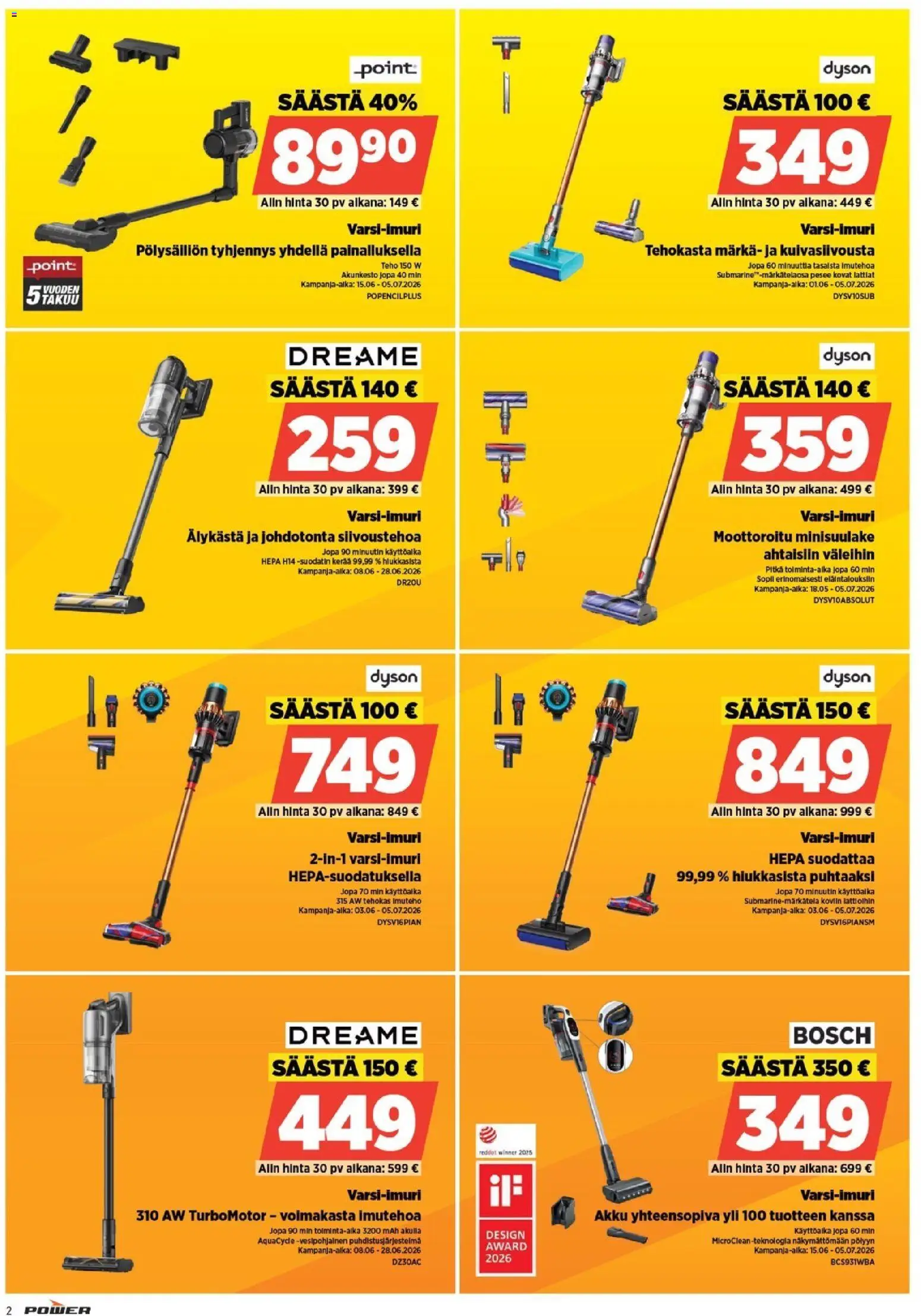 Power tarjoukset – voimassa 15.06.2026 alkaen | Sivu: 2 | Tuotteet: Akku