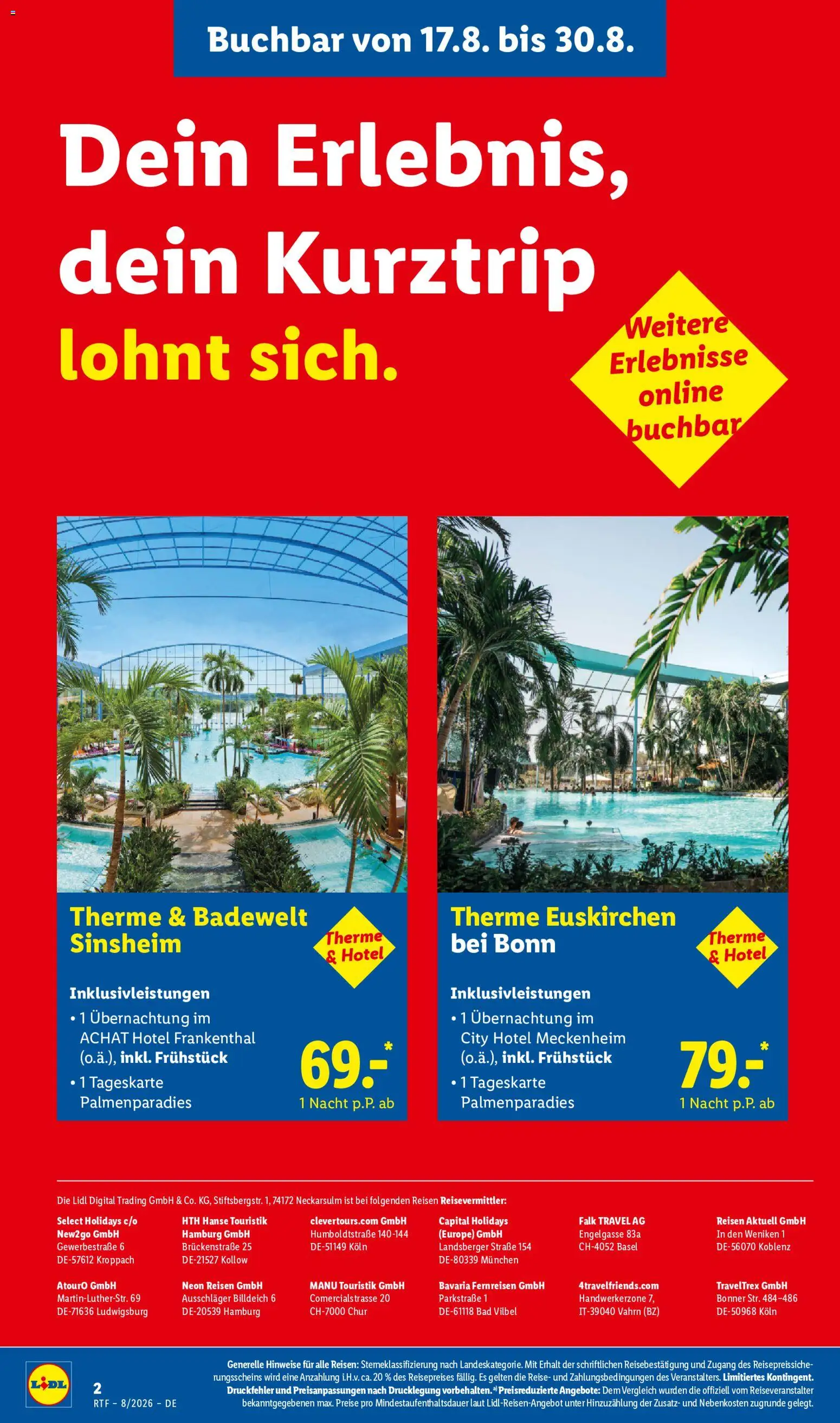 Lidl Reisen Prospekt – gültig ab 12.08.2026 | Seite: 2