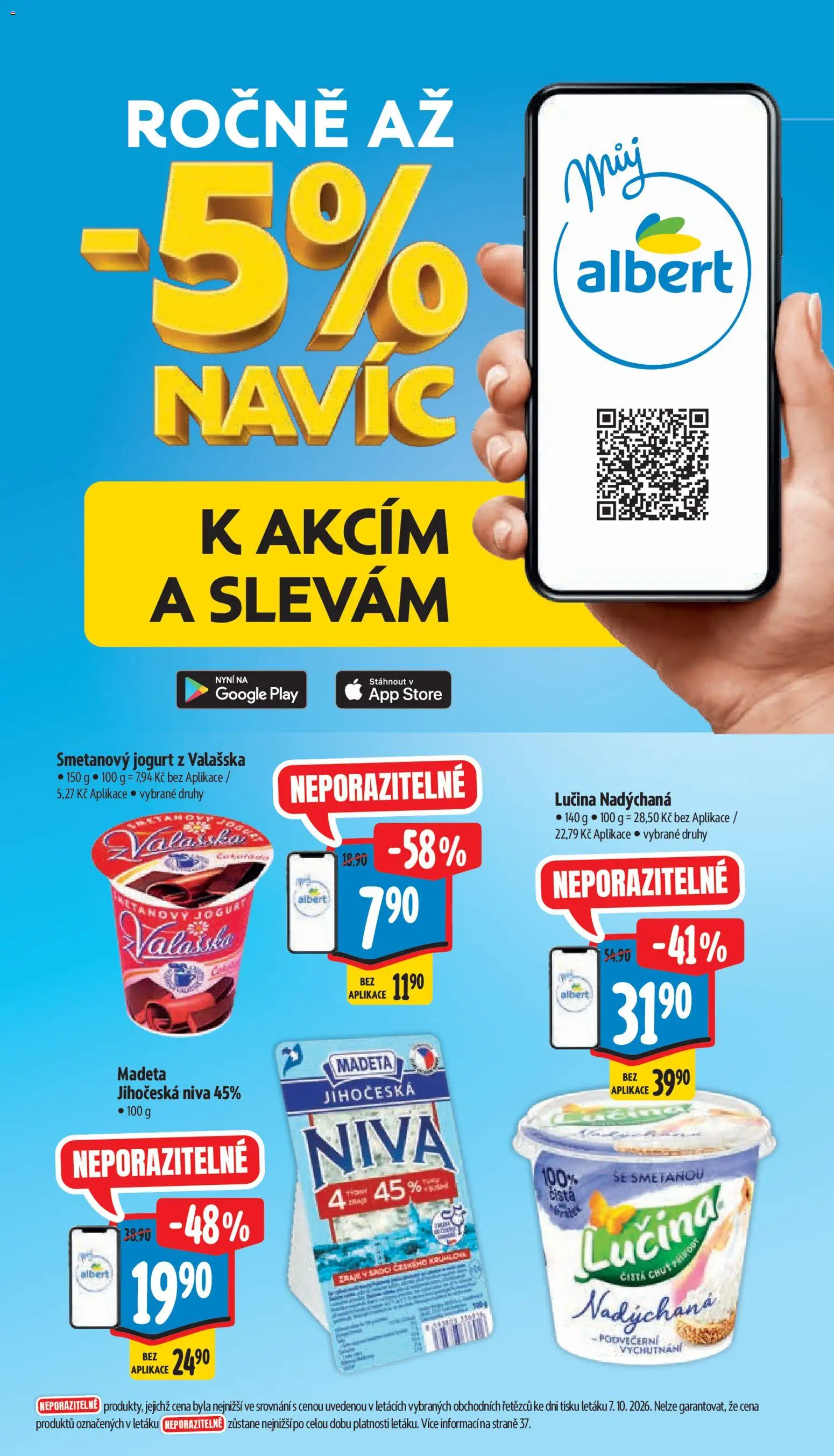 Albert leták - Hypermarket - Znojmo od 14.10.2026 | Strana: 12 | Produkty: Smetanový jogurt, Jogurt, Lučina, Niva