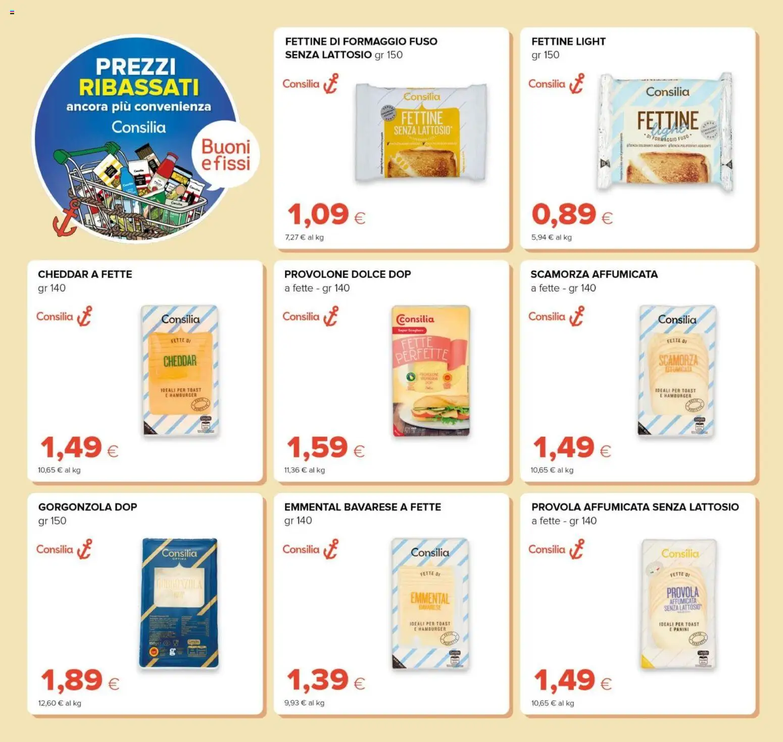 Volantino Oasi del 18.06.2026 | Pagina: 8 | Prodotti: Formaggio, Provola, Hamburger, Emmental