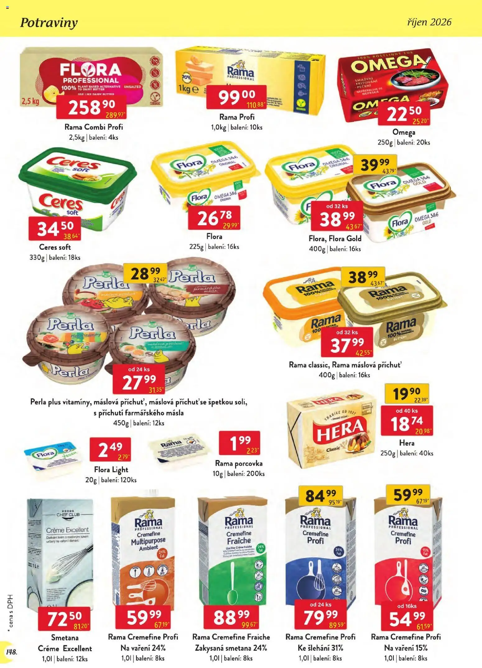 Astur & Qanto leták - Velkoobchod 10/2026 od 01.10.2026 | Strana: 148 | Produkty: Creme fraiche, Zakysaná smetana, Perla, Flora gold