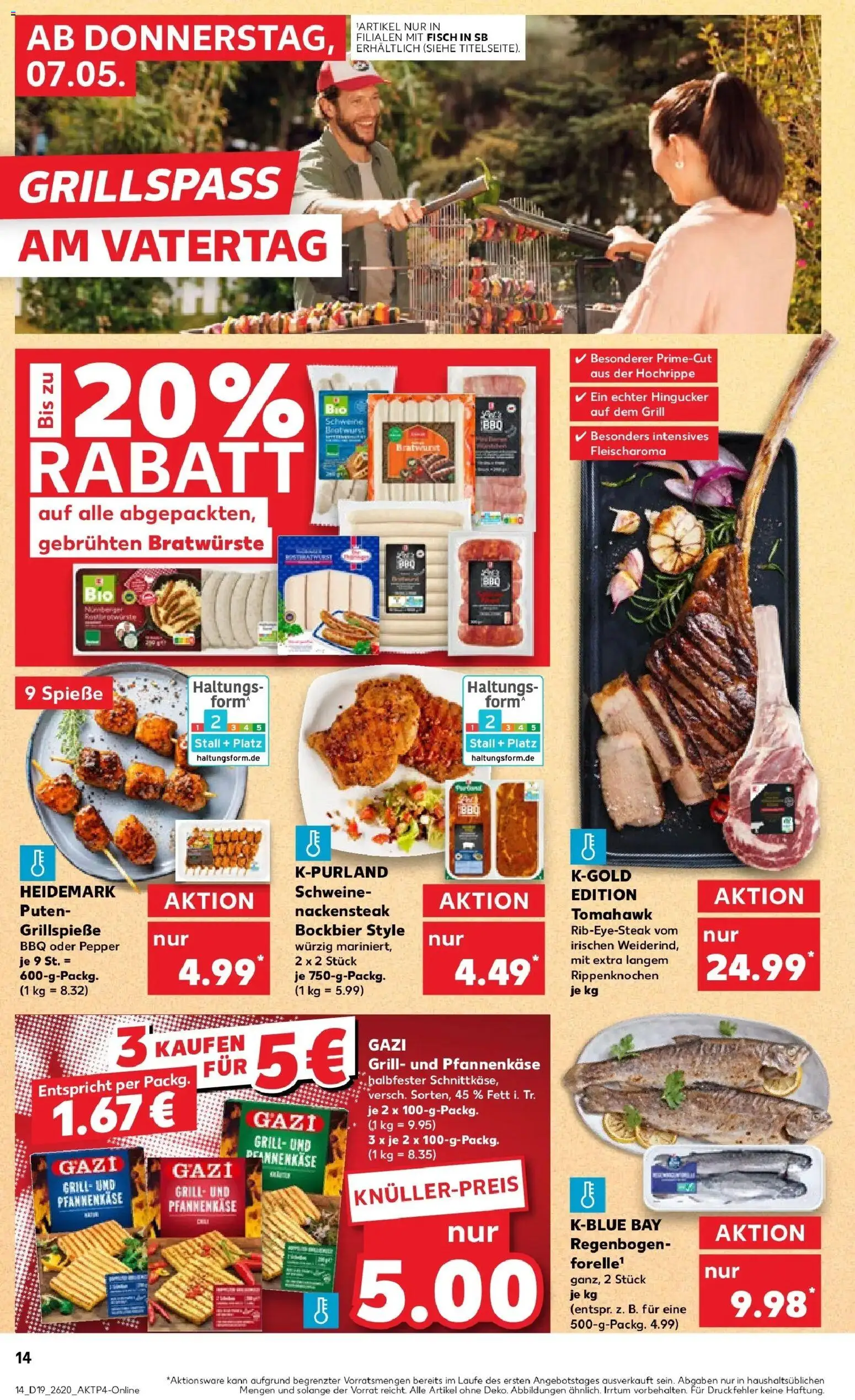Prospekt Kaufland ab 04.05.2026 » Angebote Online zum Blättern | Seite: 19 | Produkte: Grill, Bratwurst, Fisch, Steak